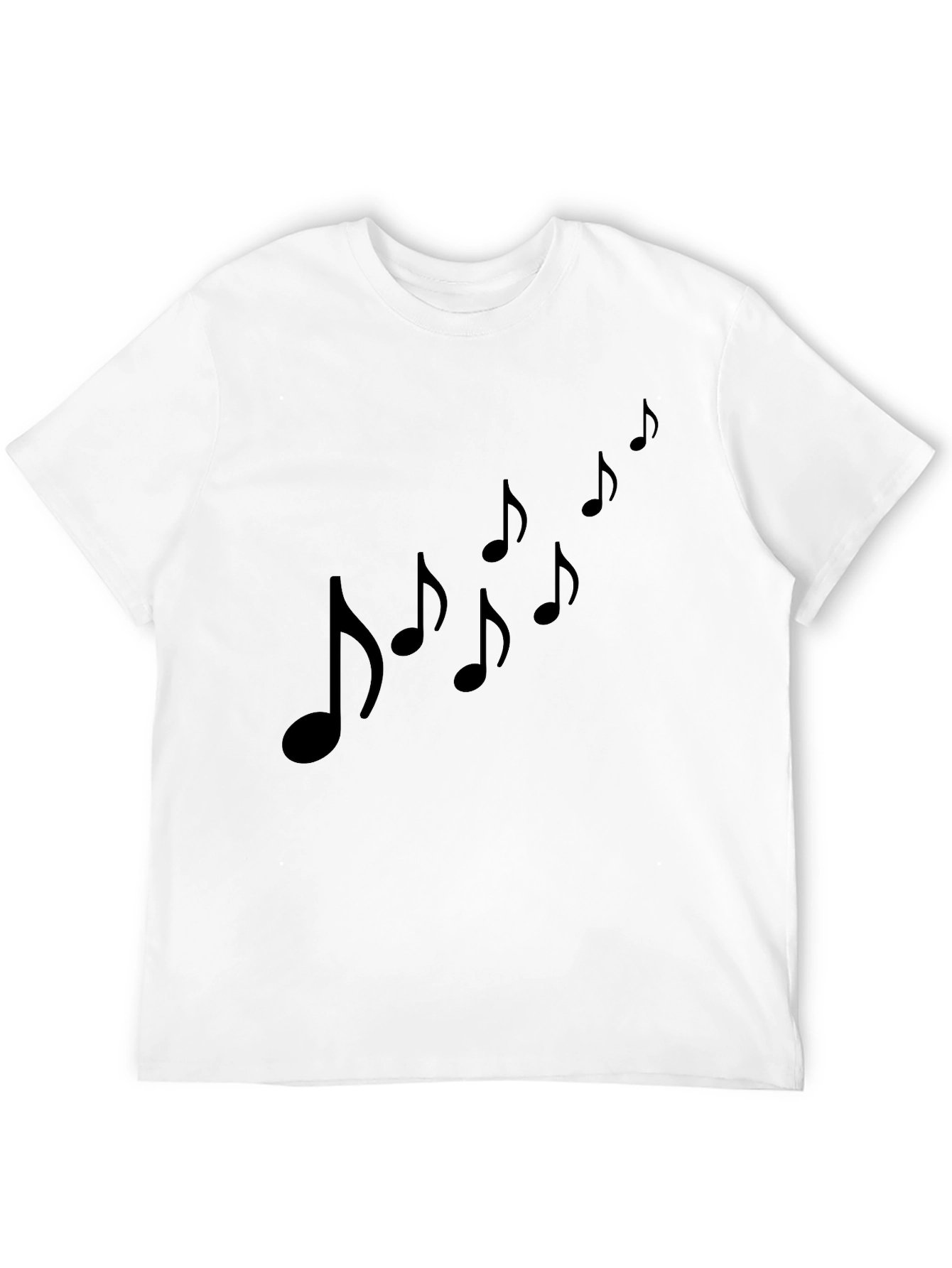 Black Musical Notes Black T-Shirt view 12