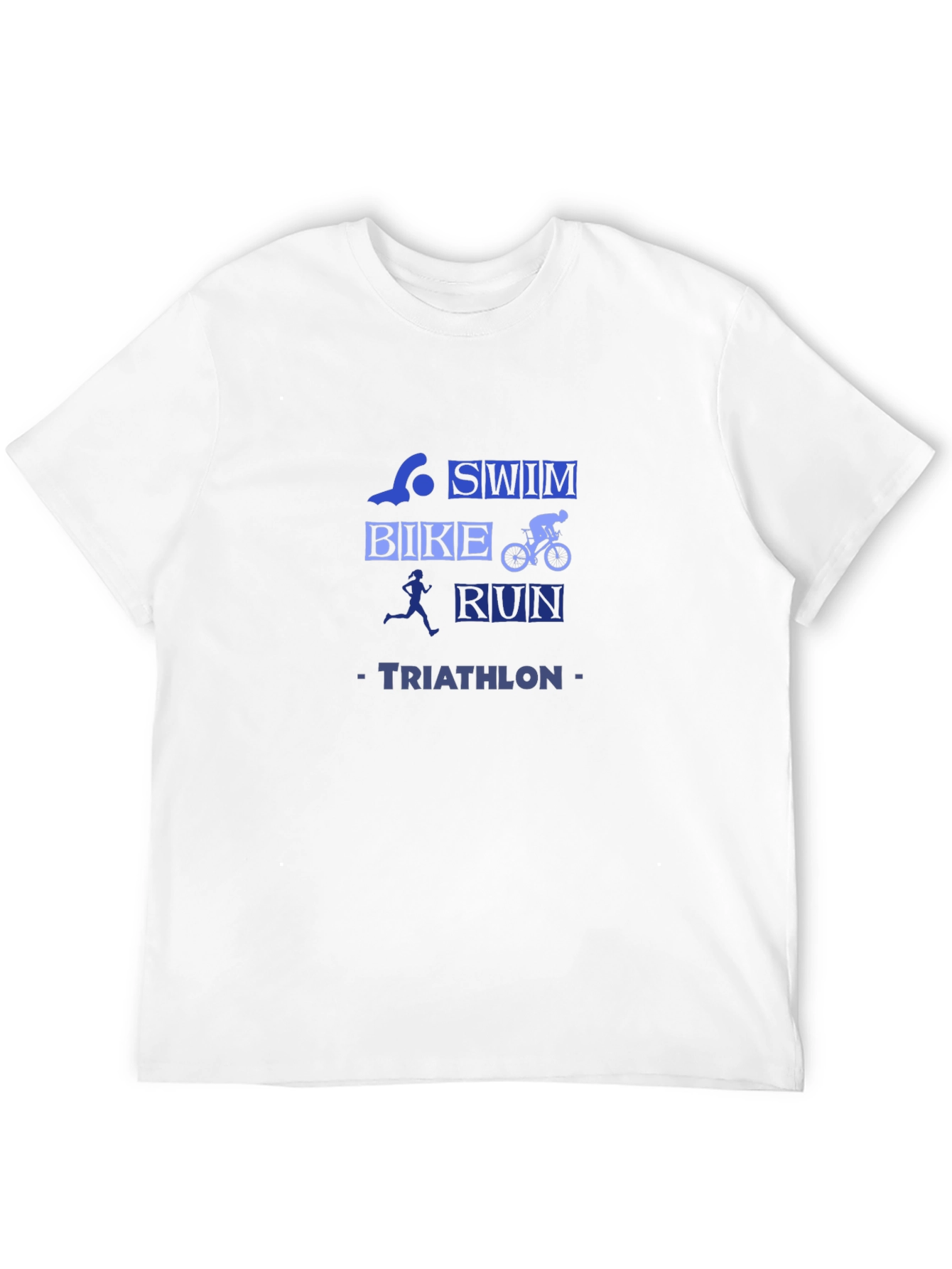 Triathlon T-Shirt: Swim, Bike, Run, Black - 12