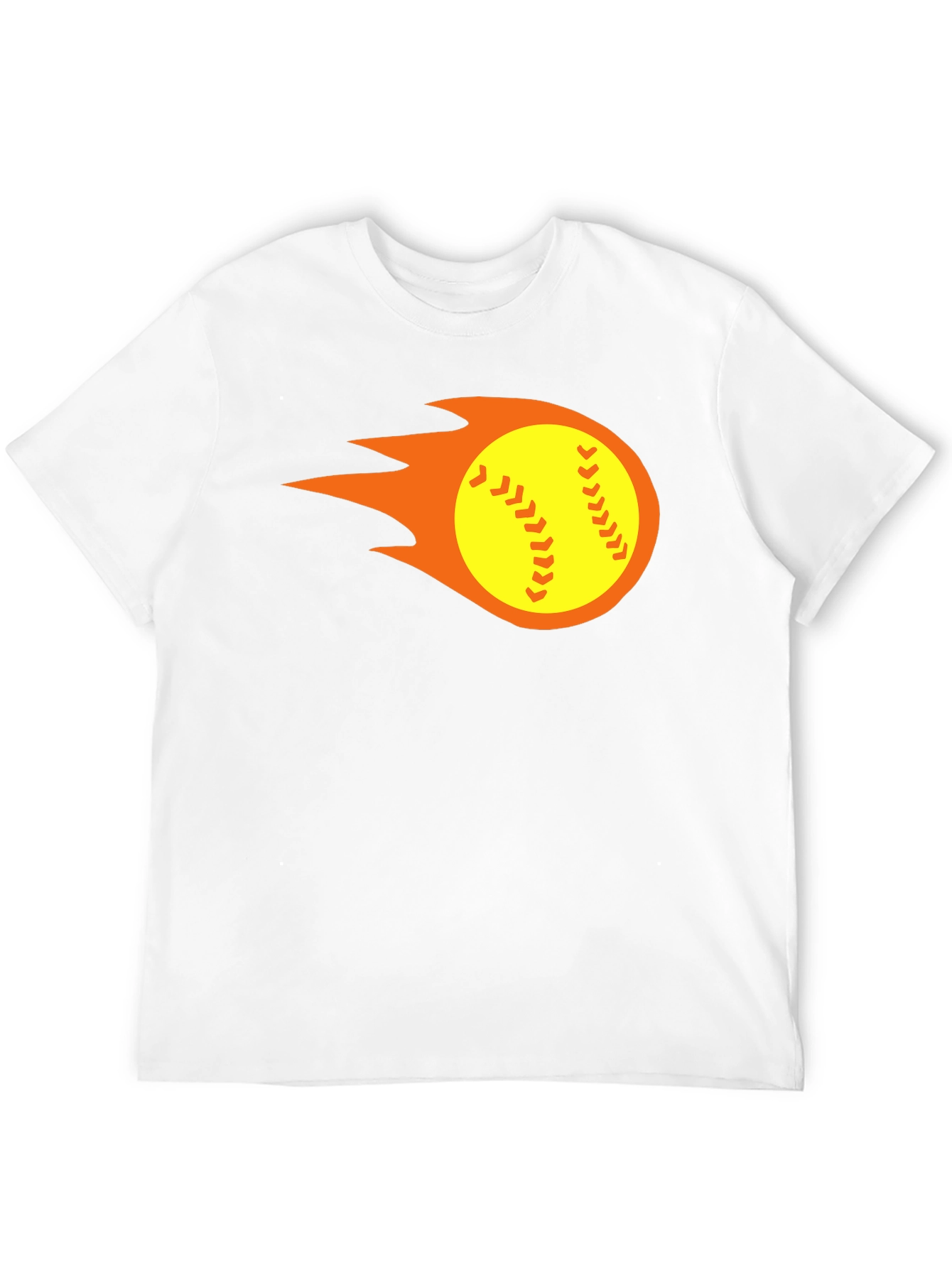 Black Flaming Softball Graphic Tee - Black T-Shirt view 12