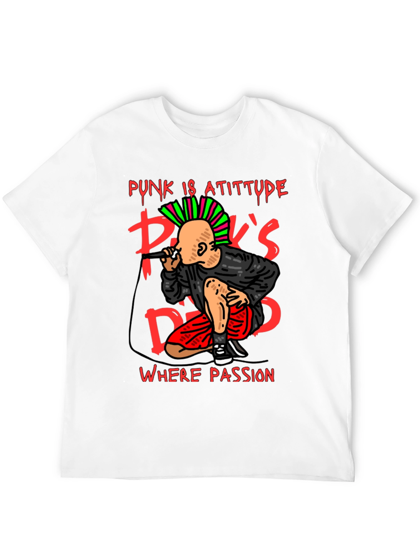 Black Punk Is Attitude Graphic Tee view 12