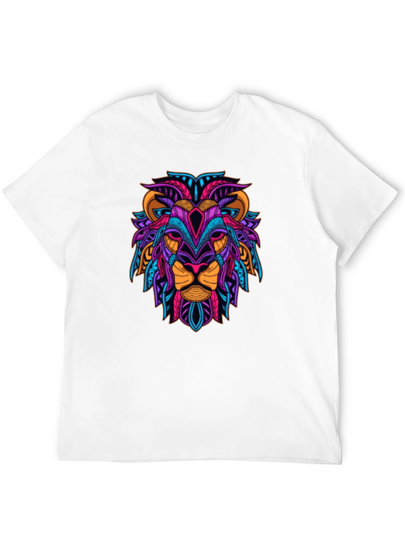 Black Vibrant Lion Graphic Tee - Bold Style view 12