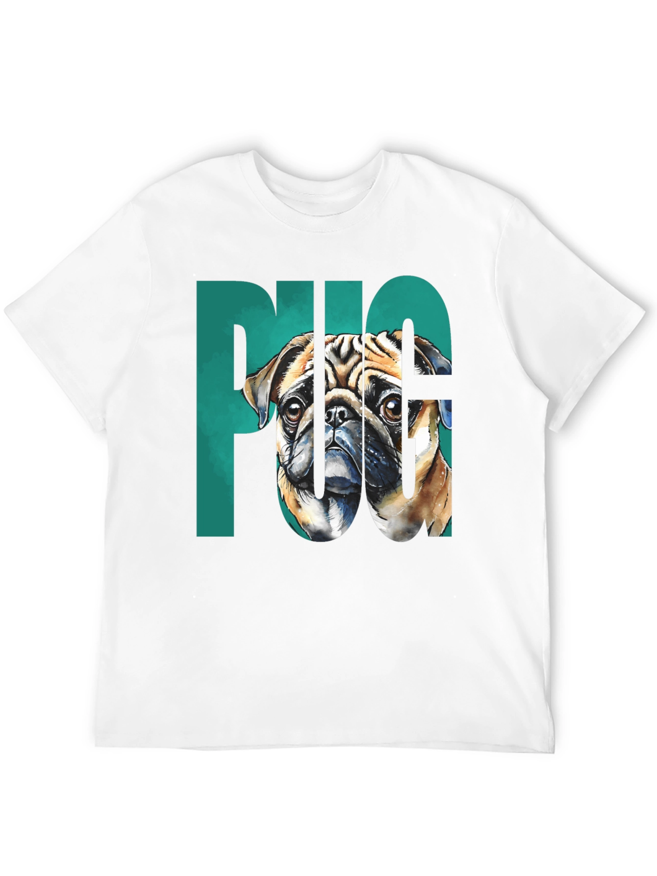 Black Pug Graphic Tee - Men's Black Cotton T-Shirt view 12