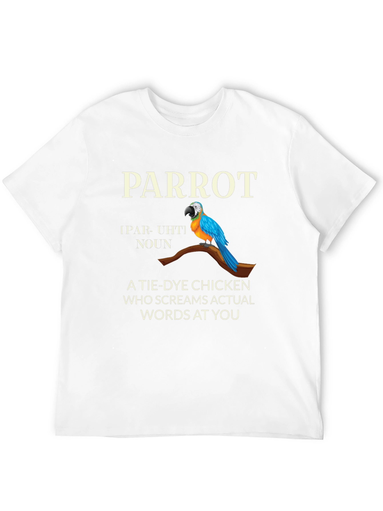 Black Parrot Tie Dye Chicken Graphic T-Shirt view 12