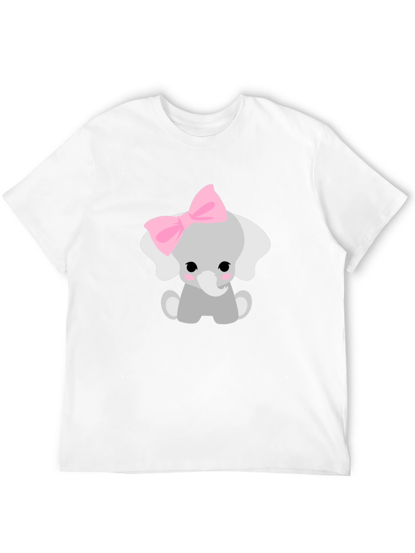 Black Cute Elephant Bow T-Shirt - Unisex Soft Cotton Tee view 12