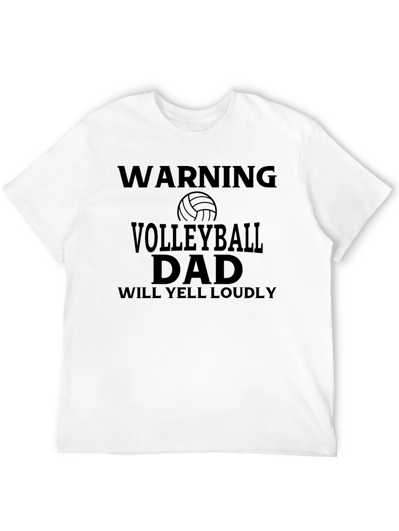 Black Volleyball Dad Warning T-Shirt - Loudly Yelling Supporter view 12