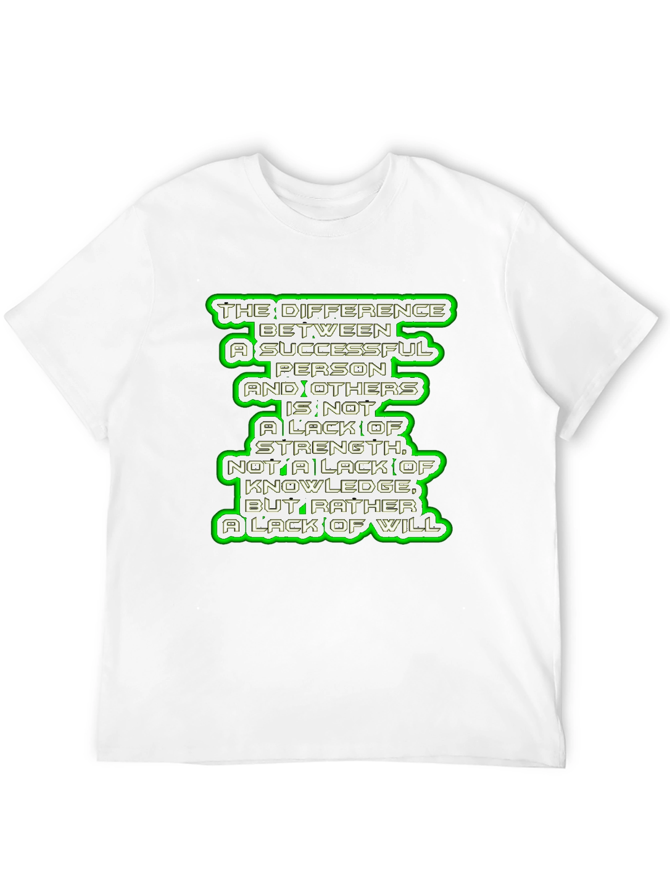 Black Motivational Quote T-Shirt - Success & Will view 12