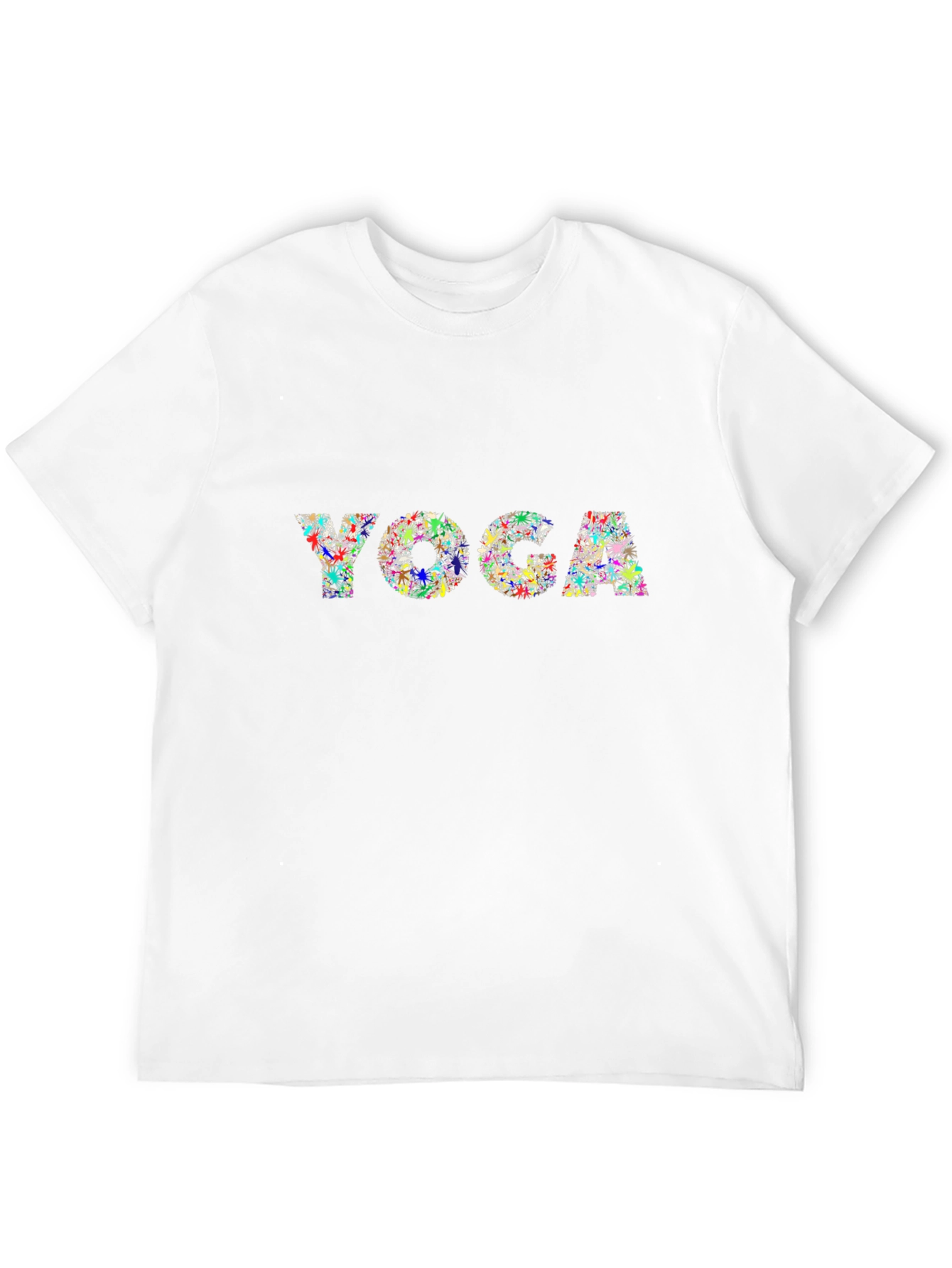 Black Yoga T-Shirt Colorful Print Unisex view 12