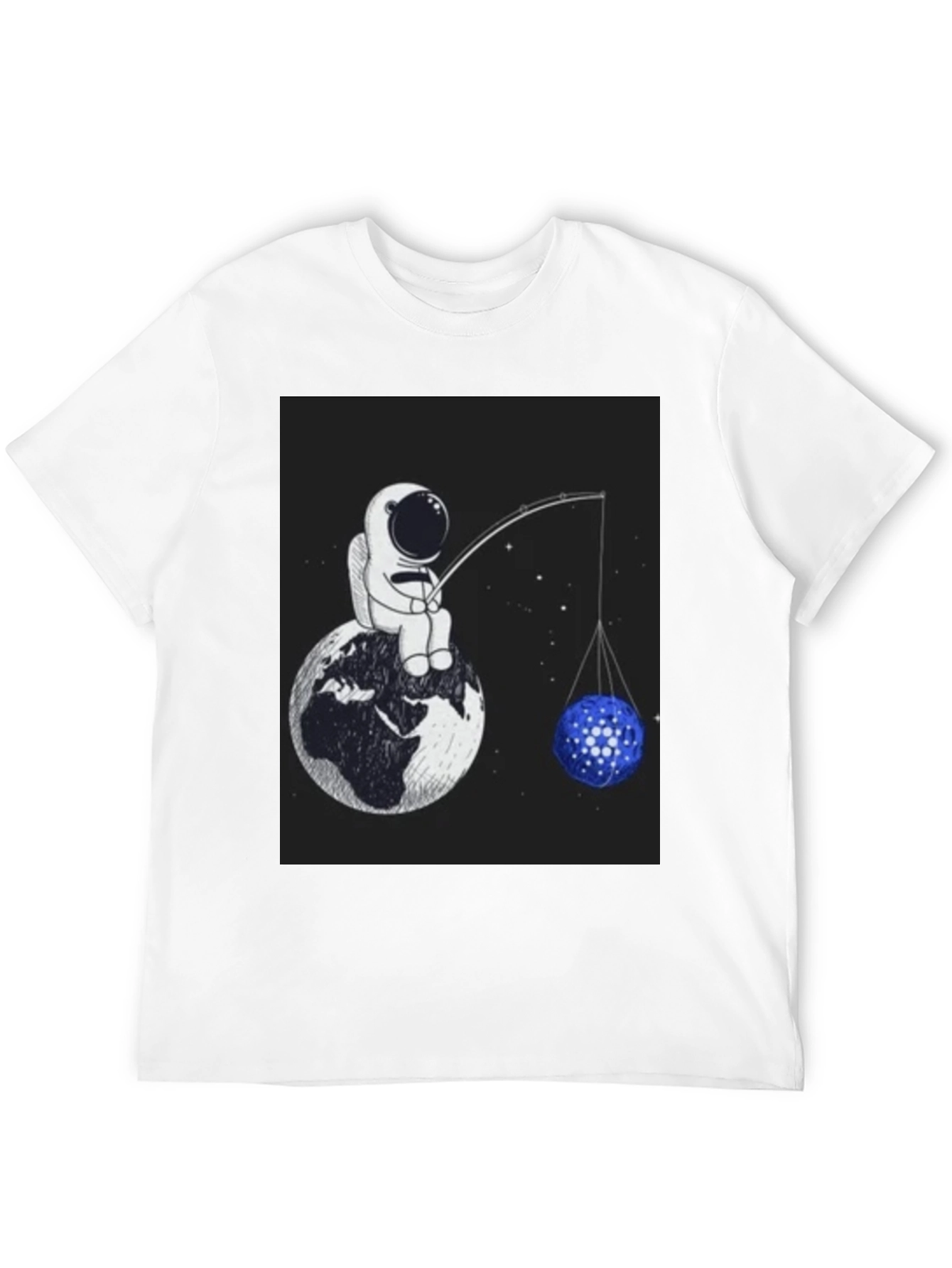 Black Astronaut Fishing T-Shirt - Unique Space Design view 12