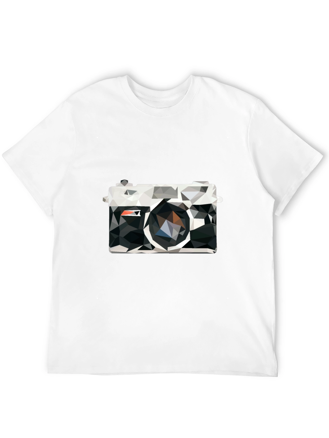 Black Geometric Camera Print Black T-Shirt view 12