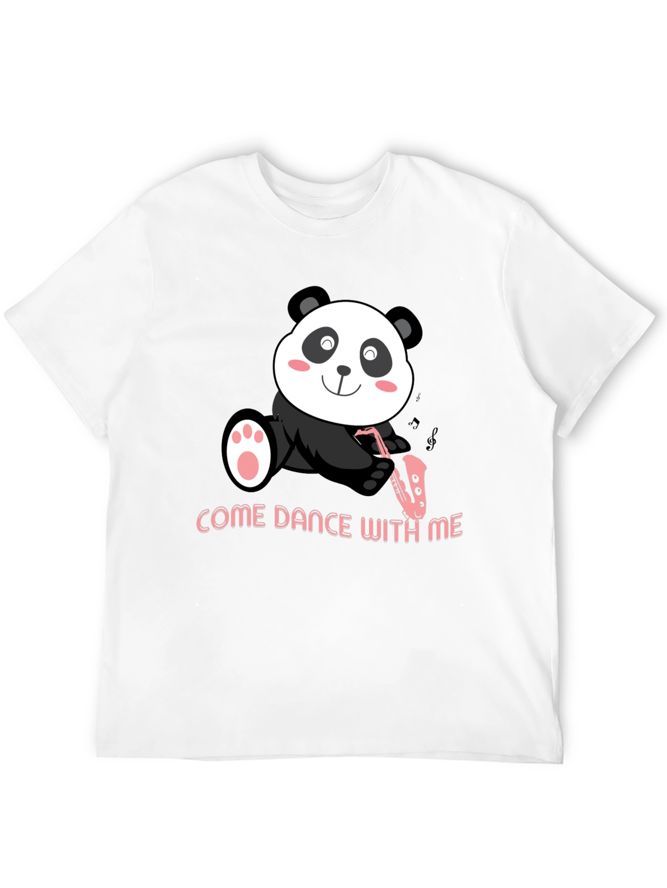 Black Panda Sax T-Shirt - "Come Dance With Me" Black Cotton Tee view 12