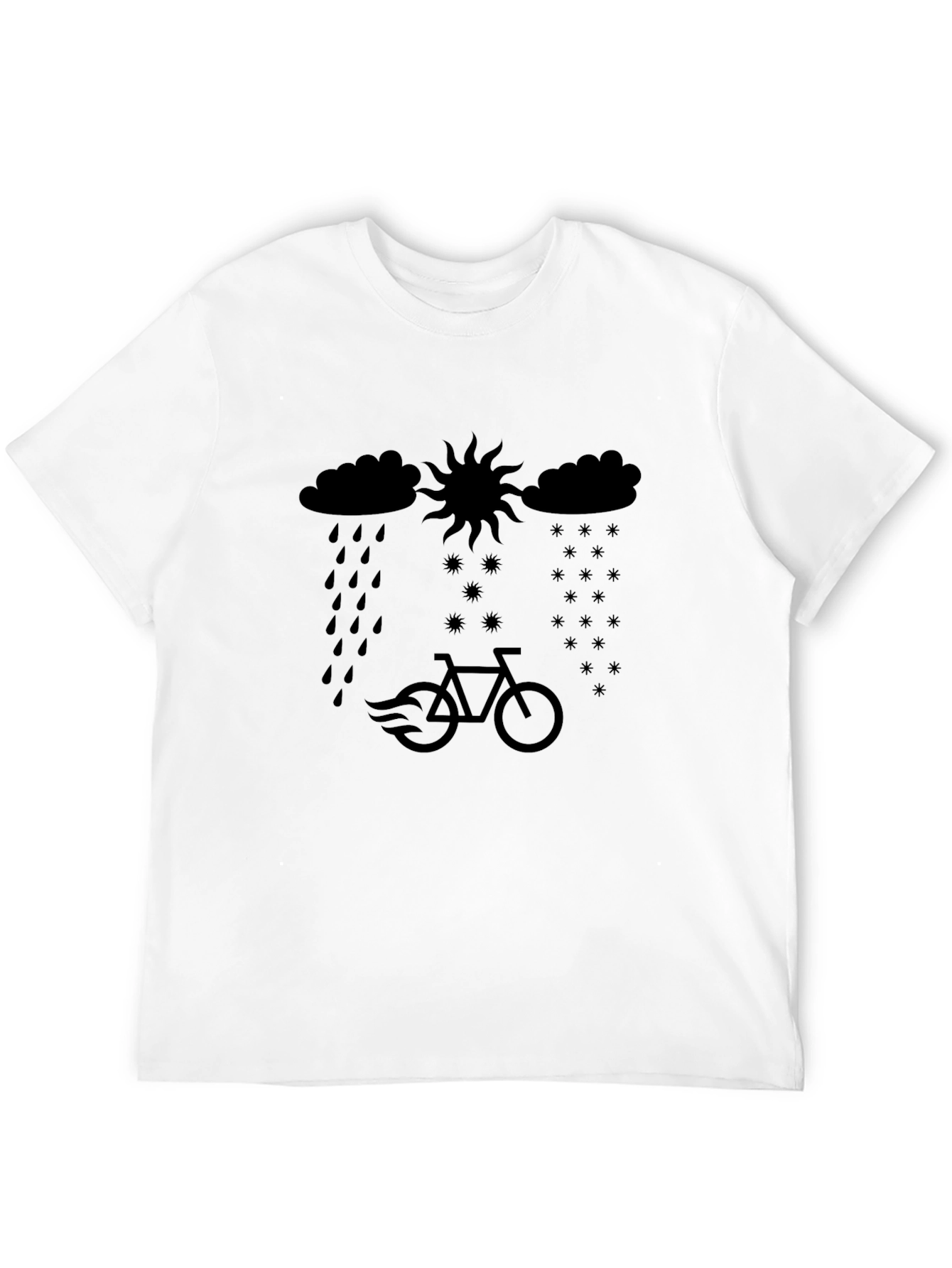 Black Weather Ride Graphic Tee - Black Cotton T-Shirt view 12