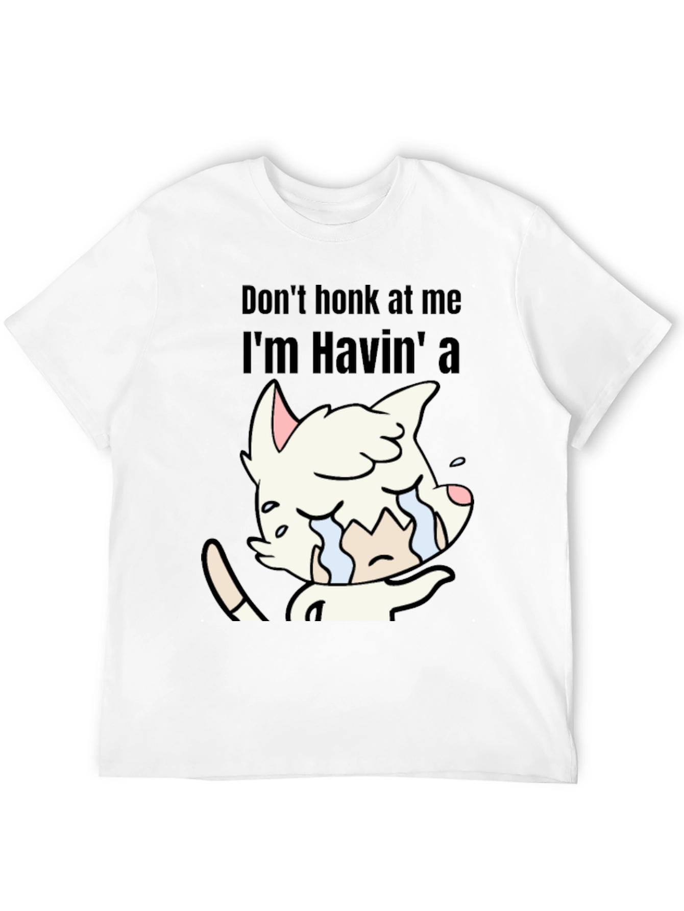 Black Don't Honk At Me Crying Cat T-Shirt view 12