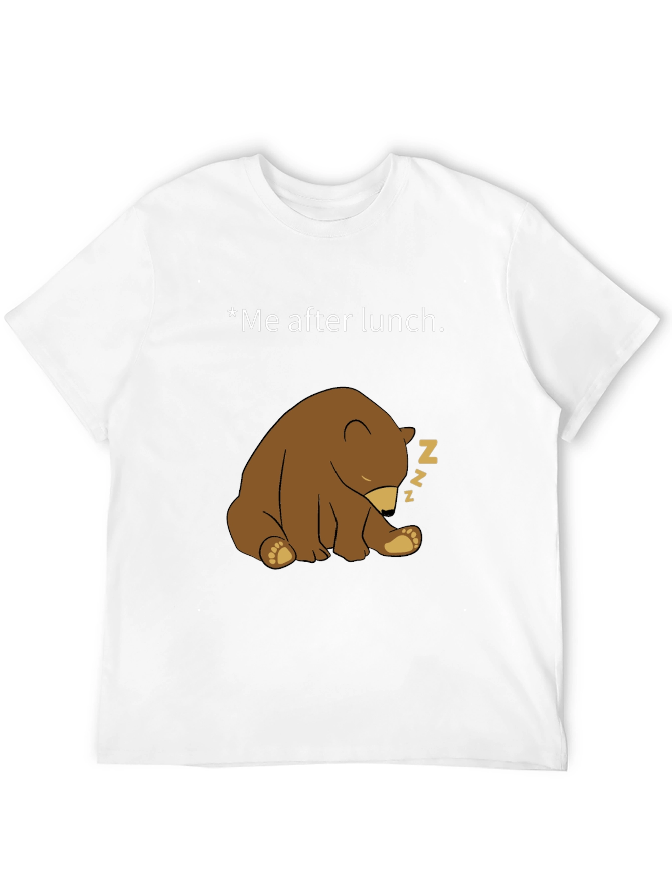 Black Funny Sleeping Bear Graphic Tee - Me After Lunch view 12