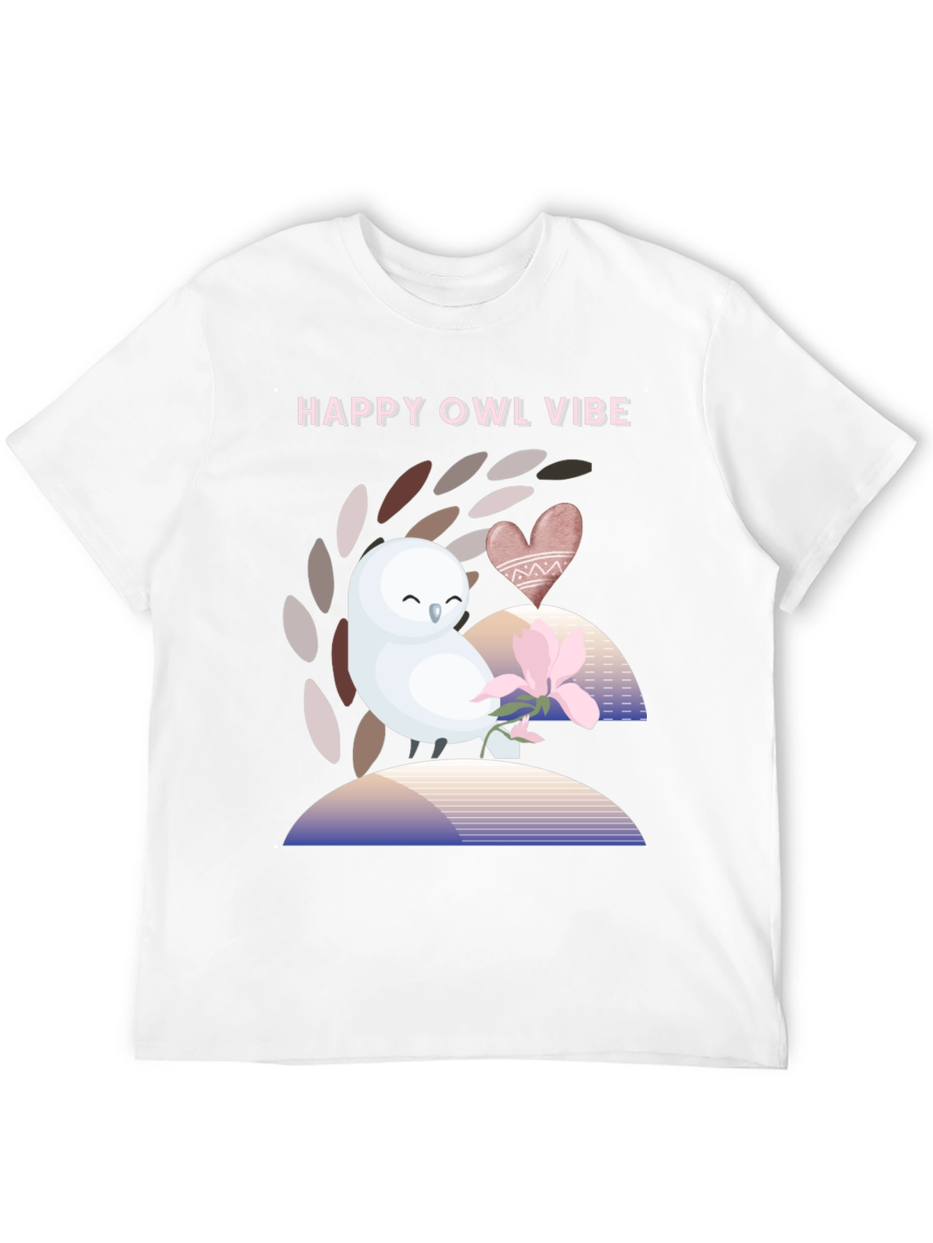Black Happy Owl Vibe Graphic T-Shirt - Unisex view 12
