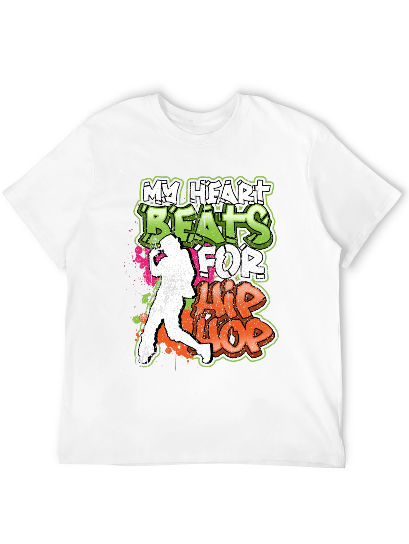 Black Hip Hop Heartbeat Graphic Tee - Urban Style view 12