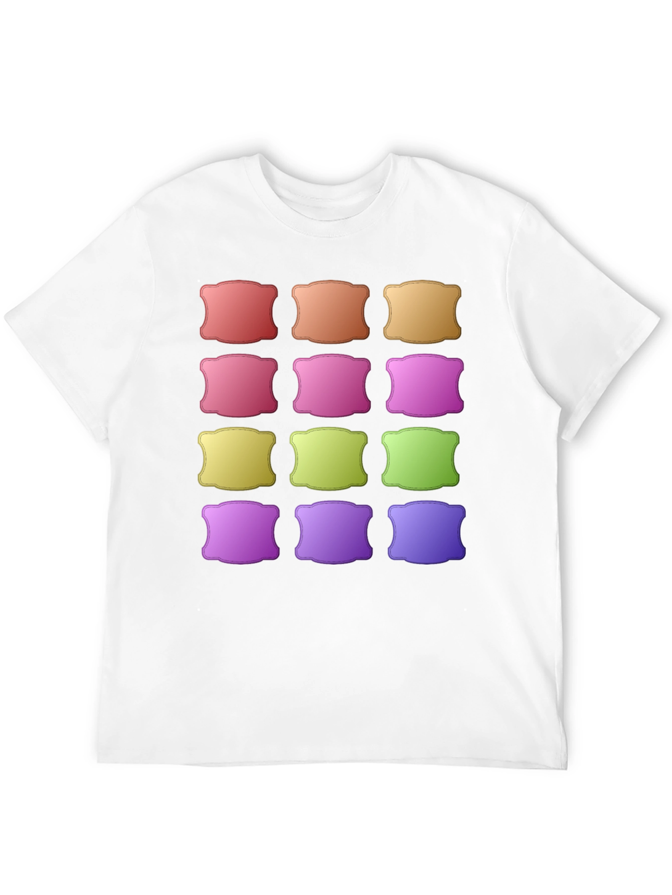 Black Colorful Pillow Pattern Black T-Shirt view 12