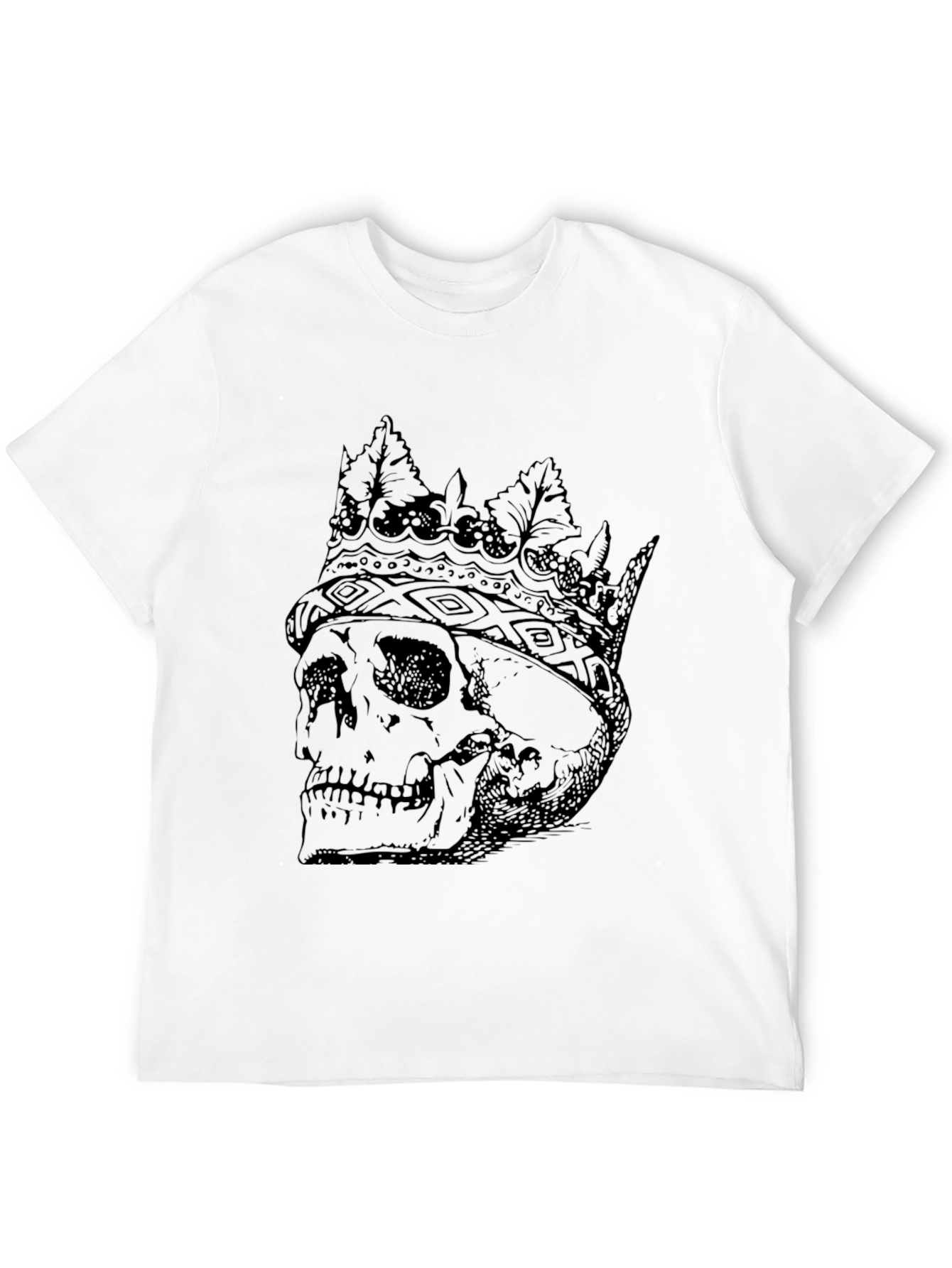 Black Skull King Graphic Tee - Black Cotton Blend view 12