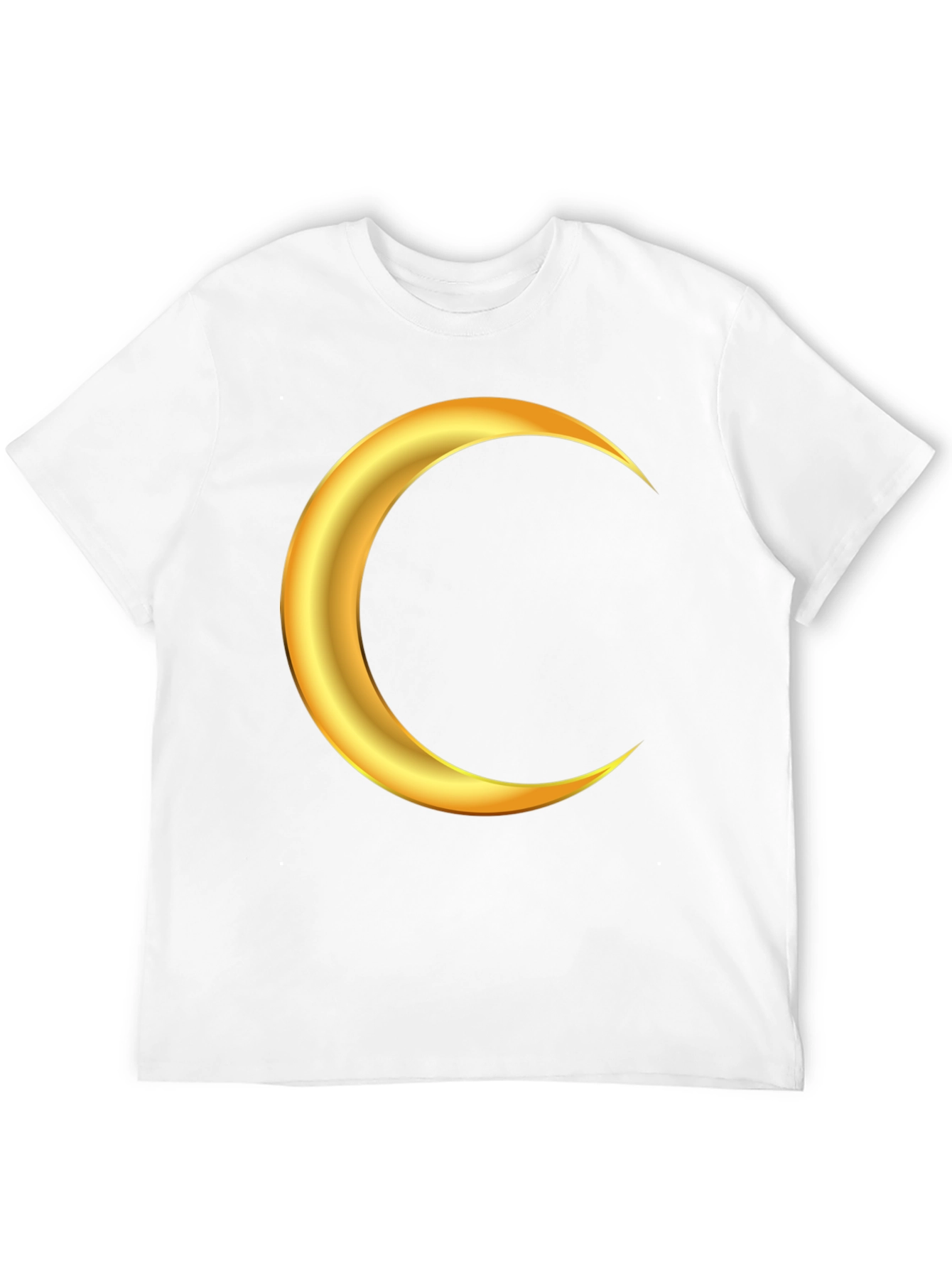 Black Golden Crescent Moon Graphic Black T-Shirt view 12