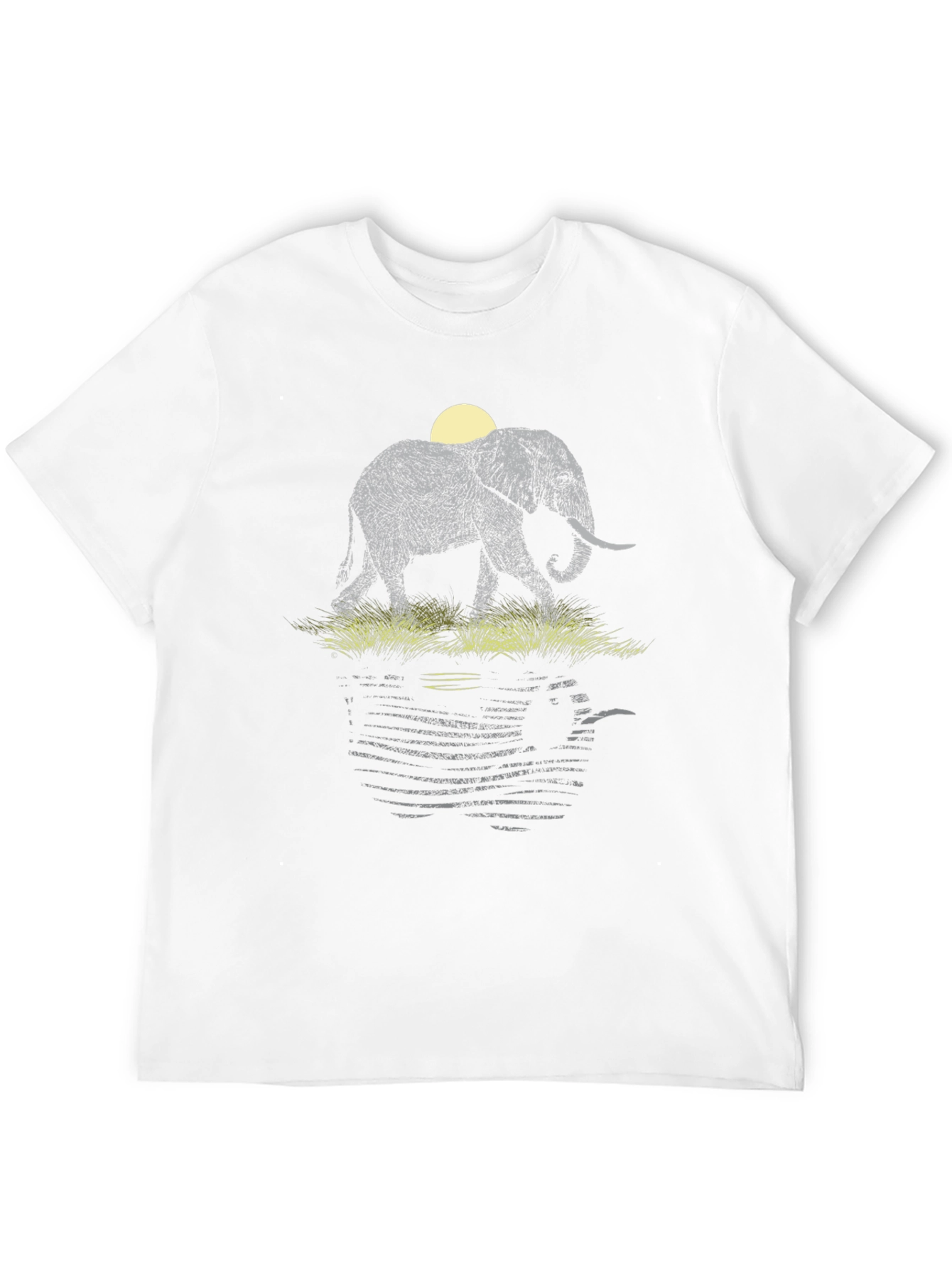 Black Elephant Reflection Graphic Tee - Unique Design view 12