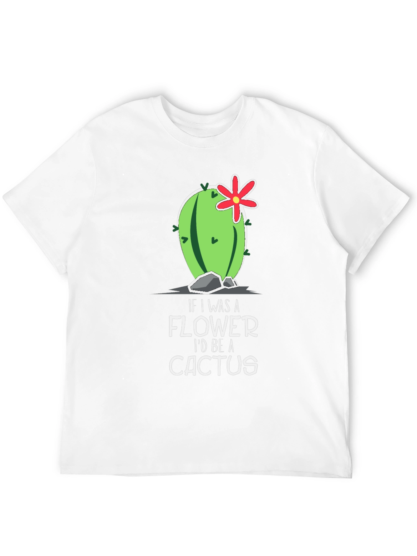 Black Funny Cactus Graphic T-Shirt - If I Was A Flower view 12