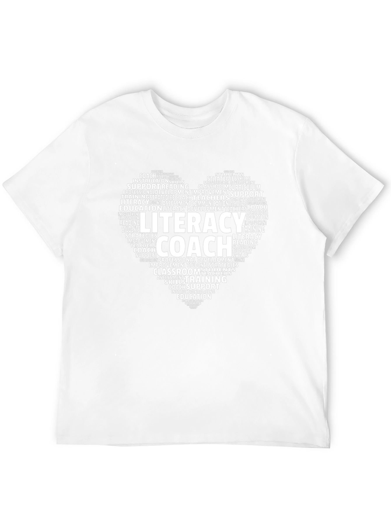 Black Literacy Coach Heart T-Shirt Teacher Appreciation view 12