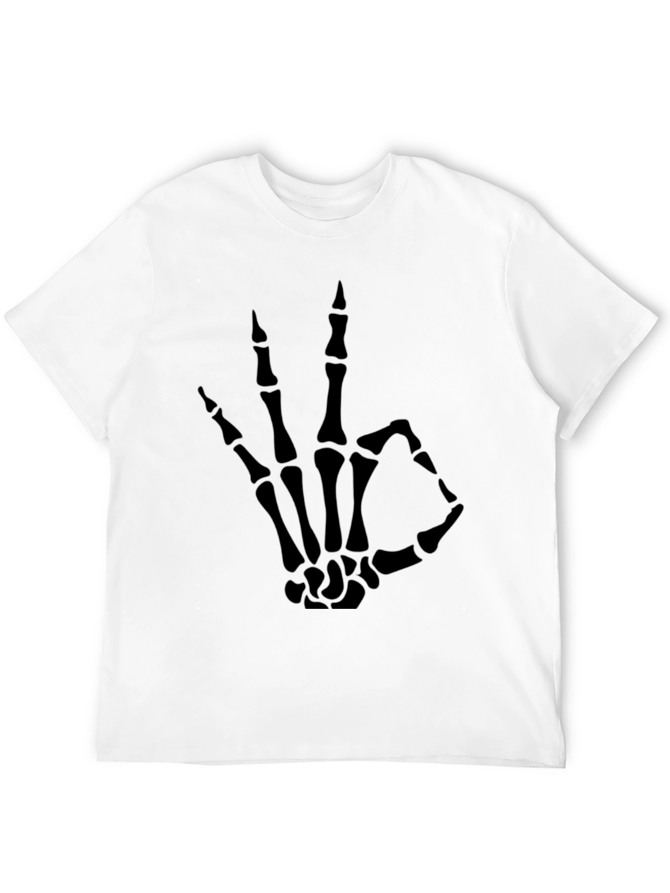 Black Skeleton Hand OK Sign Graphic Tee - Black view 12