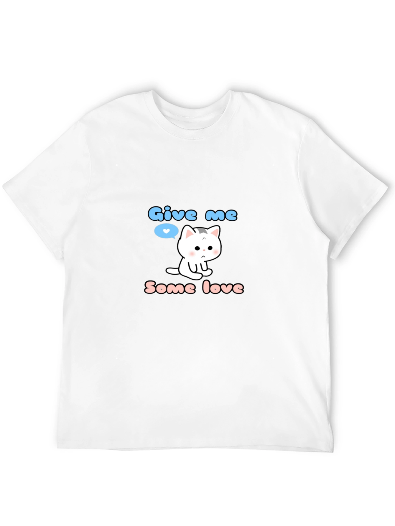 Black Cute Kitten 'Give Me Some Love' Graphic T-Shirt view 12