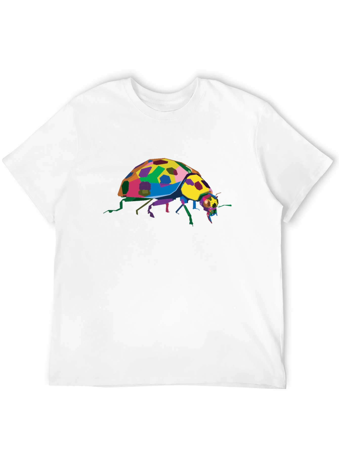 Black Colorful Ladybug Graphic Tee - Unique Insect Design view 12
