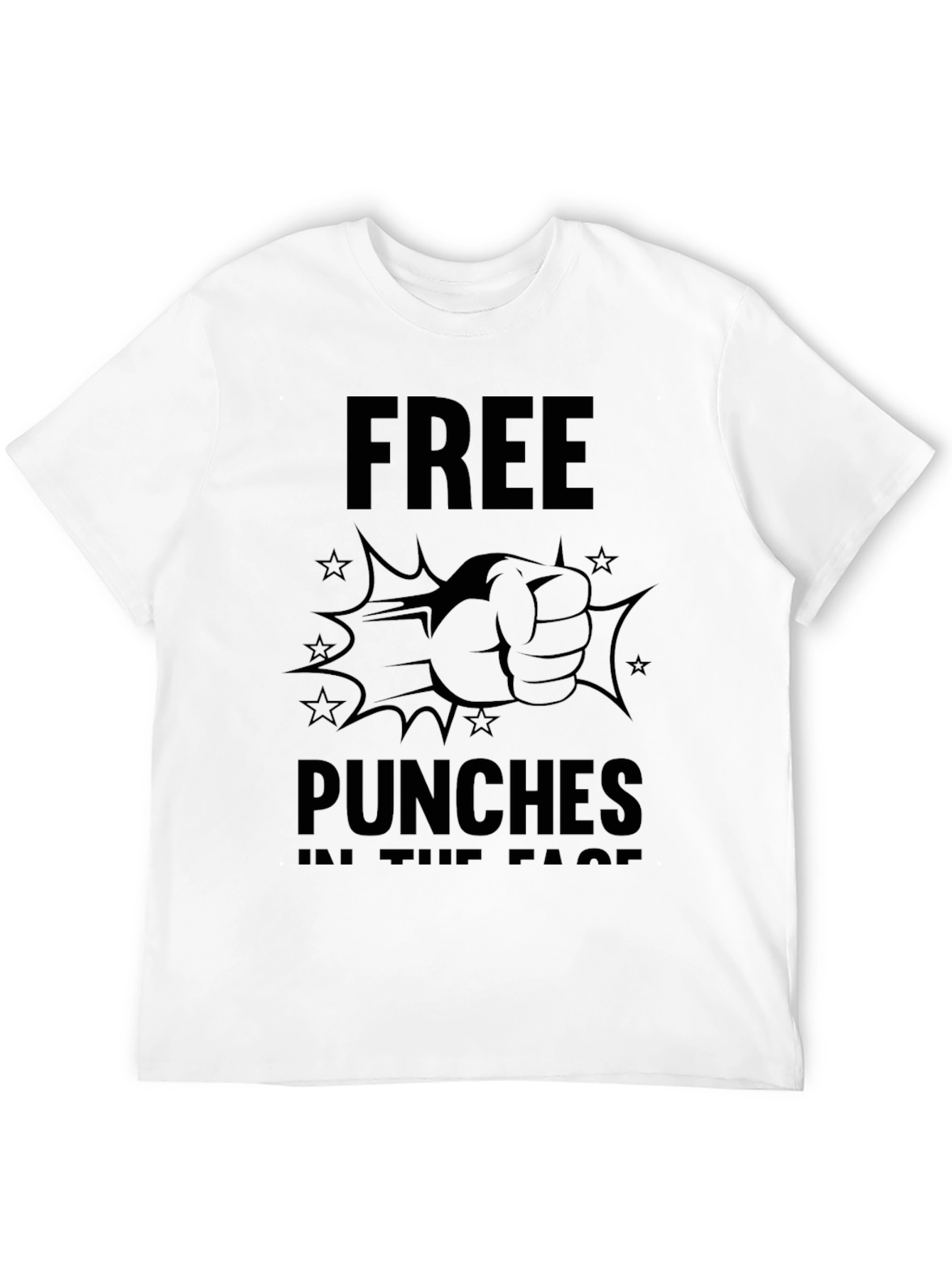Black Free Punches in the Face Black Graphic Tee view 12