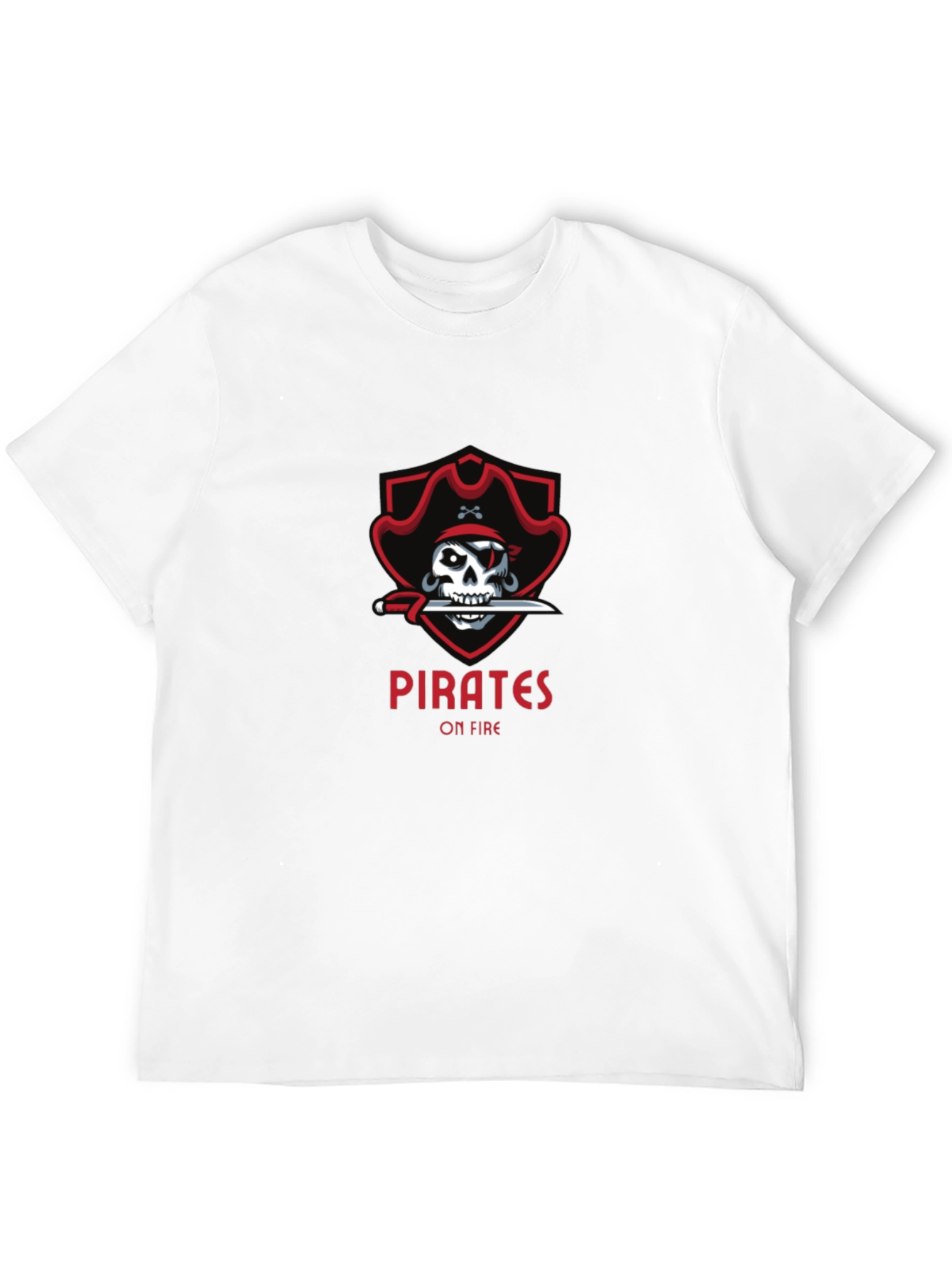Black Pirates On Fire T-Shirt - Skull Graphic Tee view 12