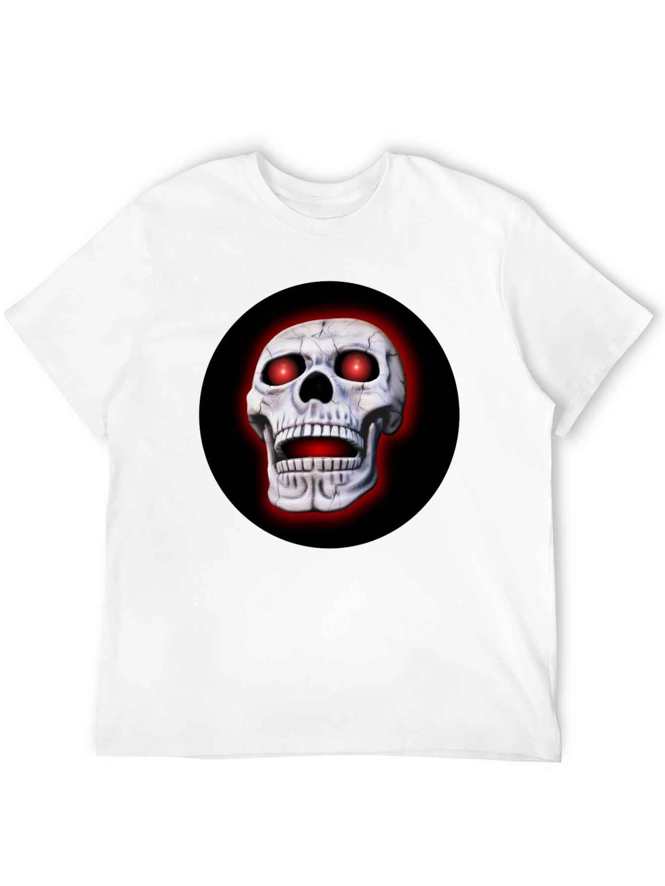 Black Men's Skull Graphic Print Black T-Shirt view 12