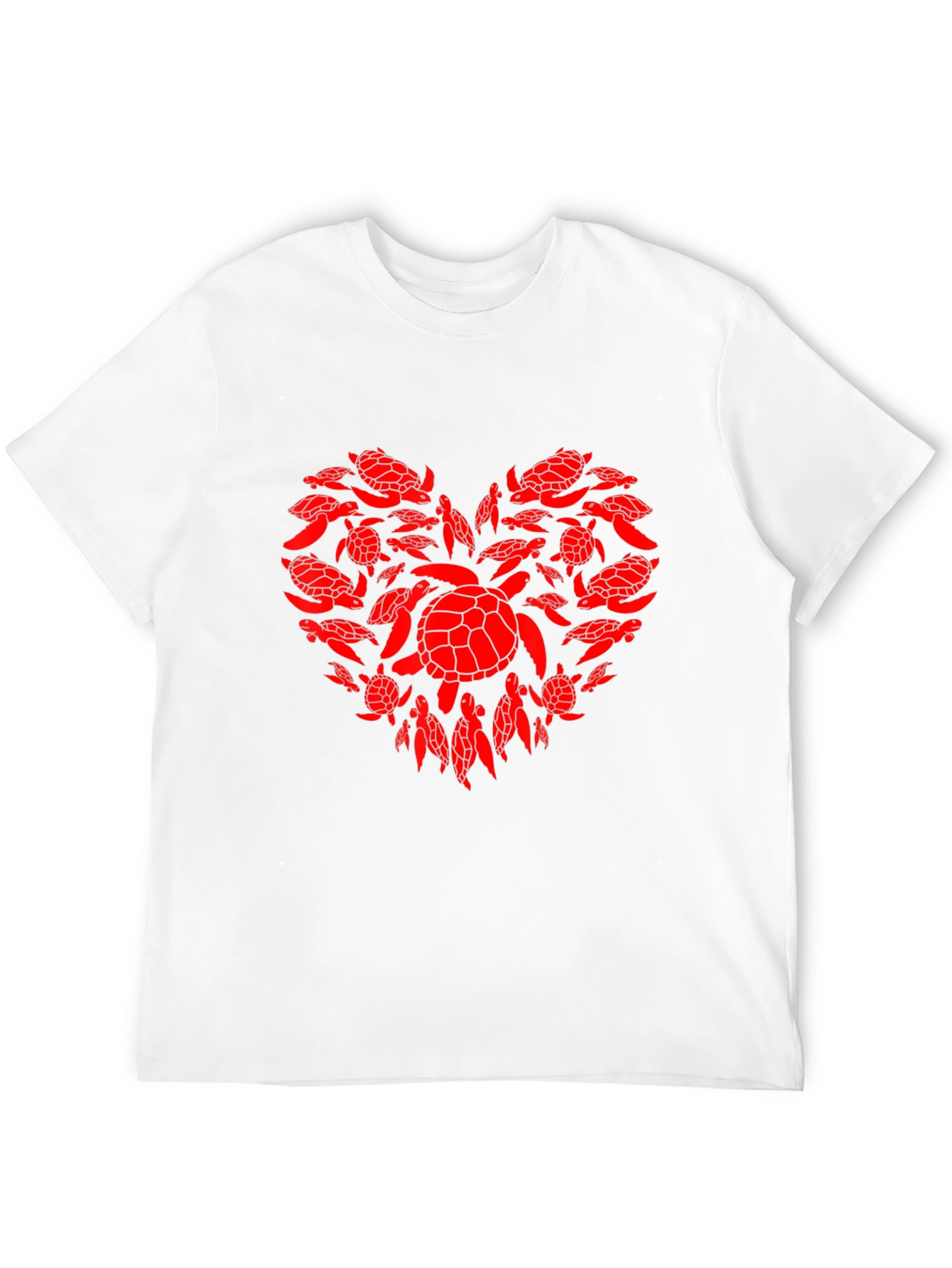 Black Turtle Heart Graphic Tee - Black Cotton Casual T-Shirt view 12