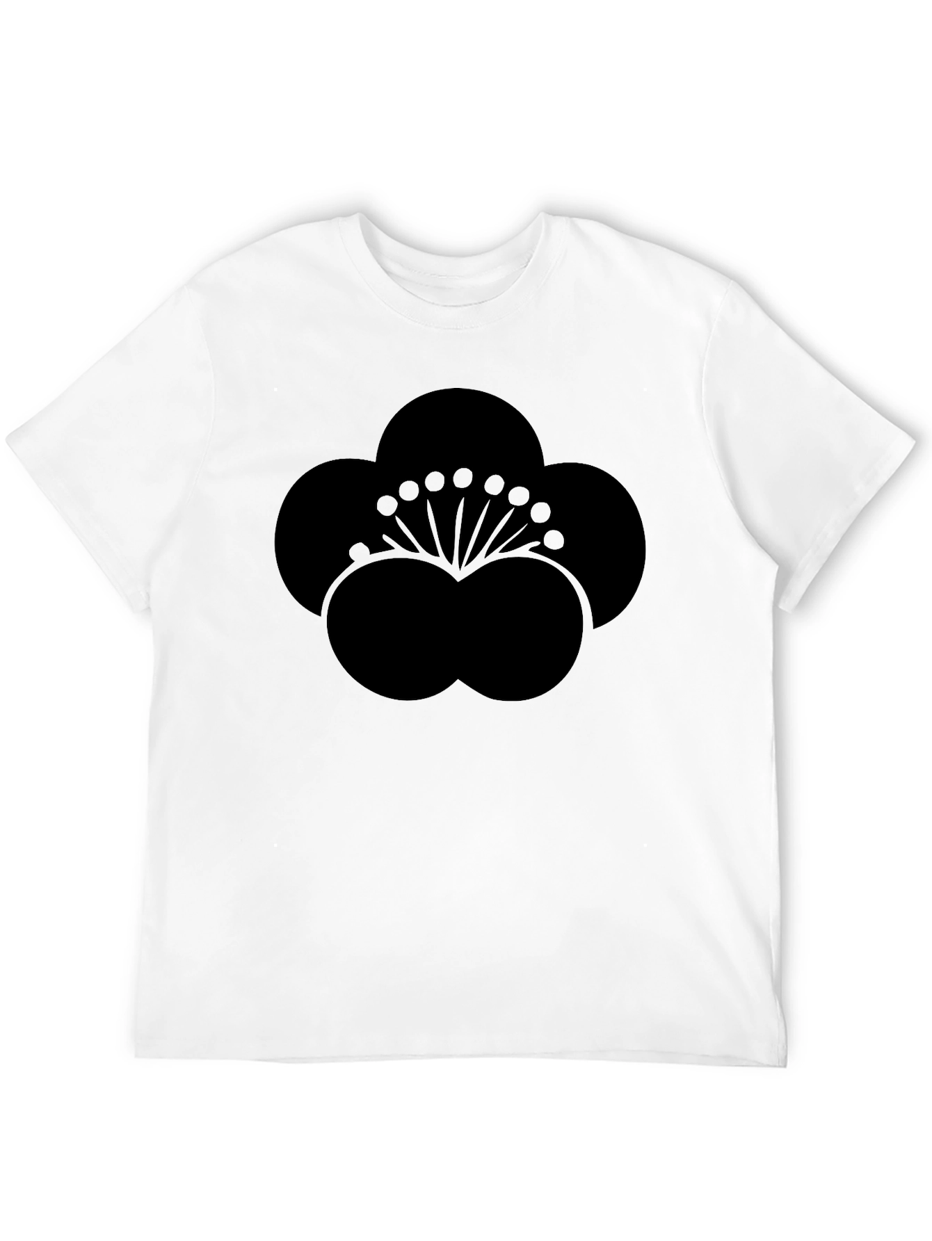 Black Black Plum Blossom Graphic Tee - Stylish & Unique view 12