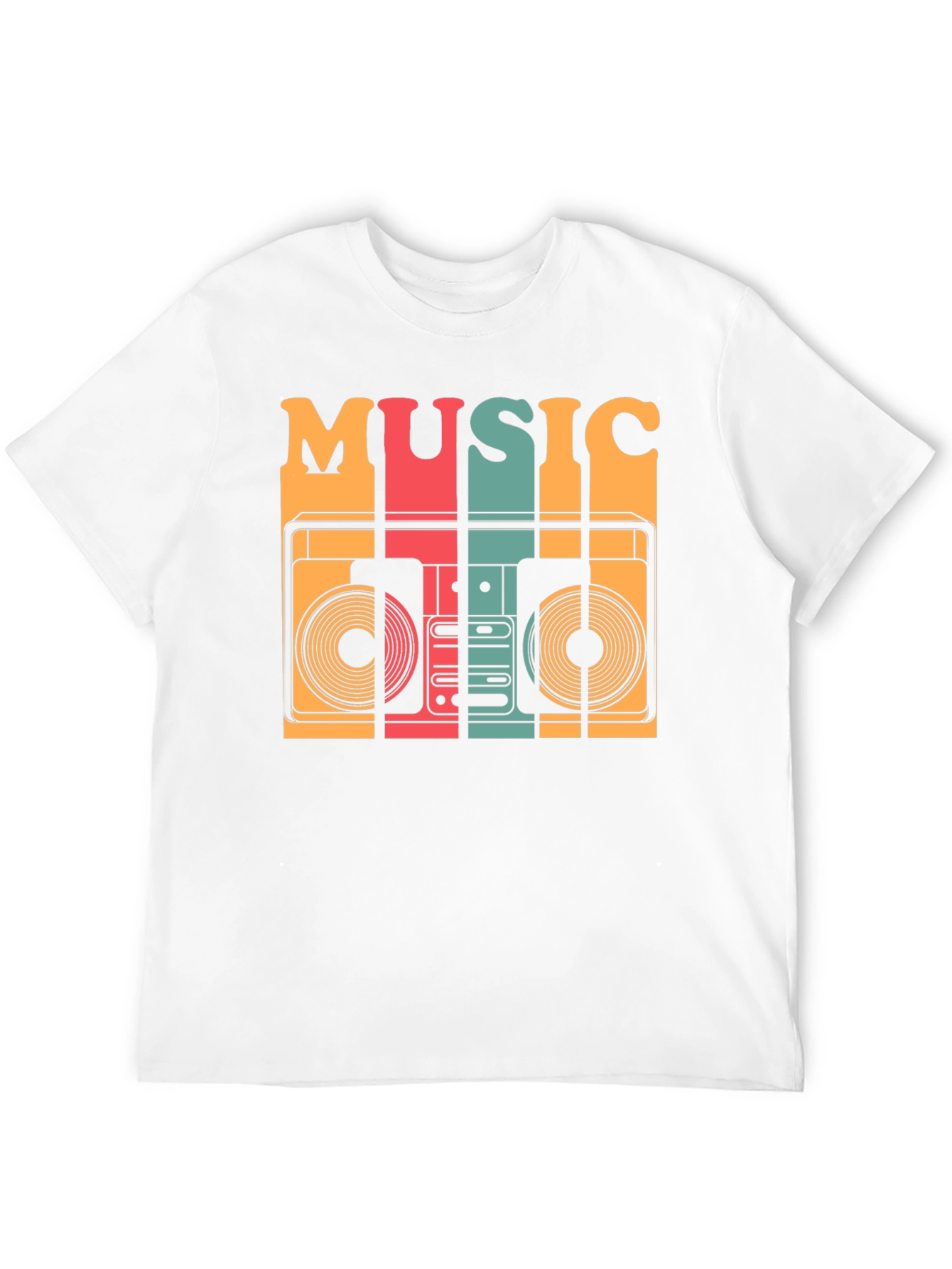 Black Retro Music T-Shirt - Vintage Boombox Design view 12