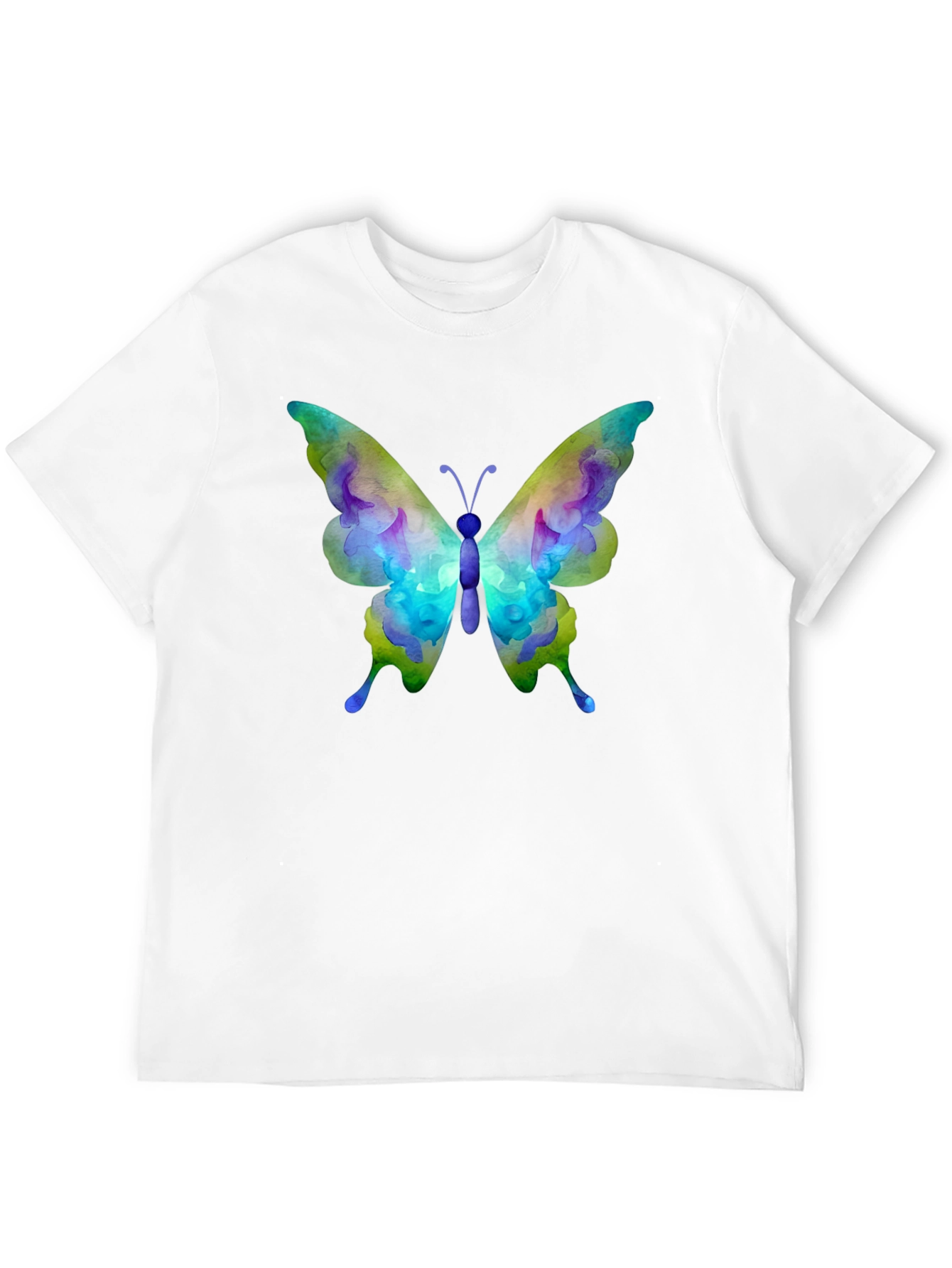 Black Watercolor Butterfly Graphic Black T-Shirt view 12