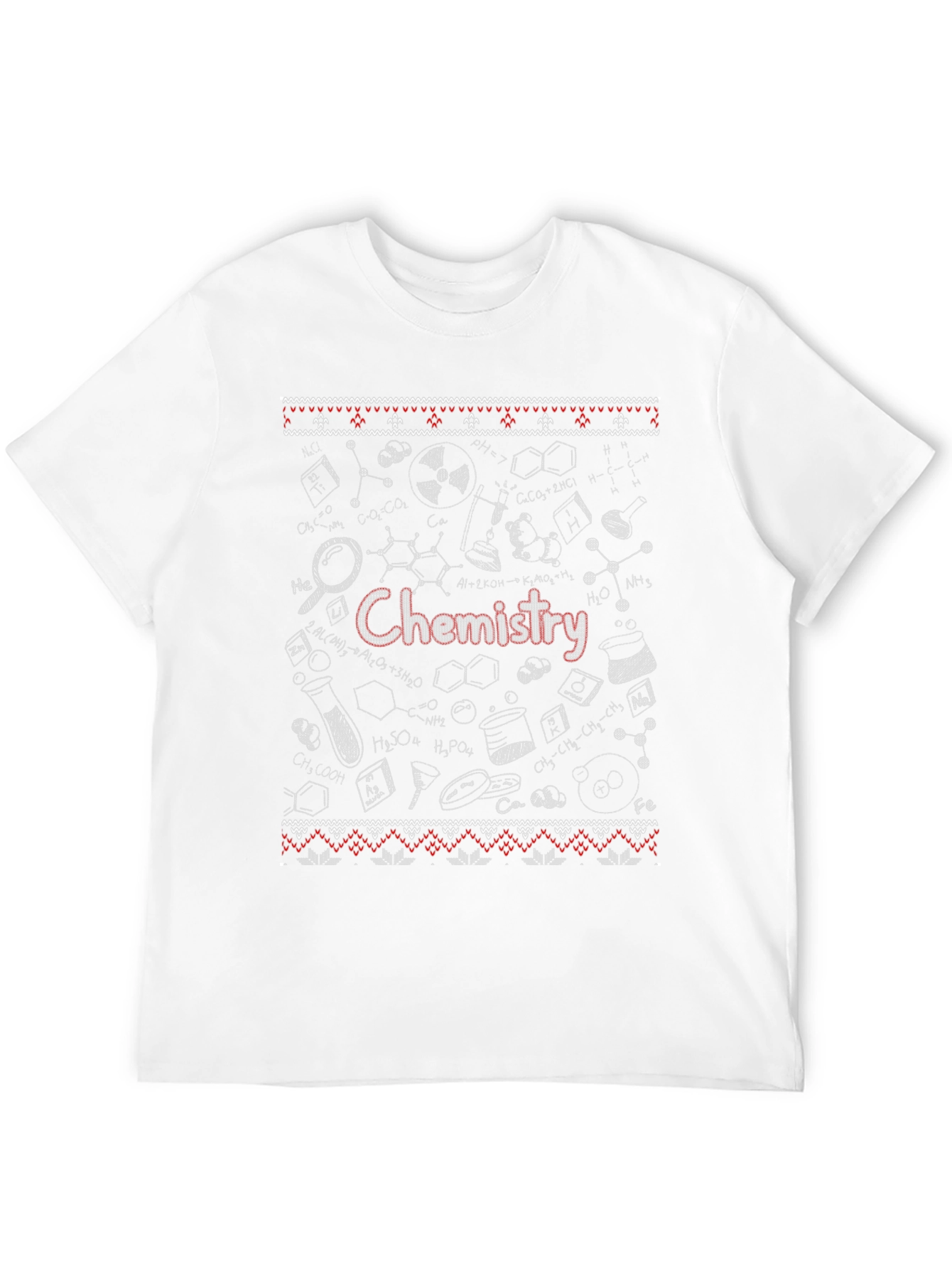 Black Chemistry Ugly Christmas Sweater Style T-Shirt view 12
