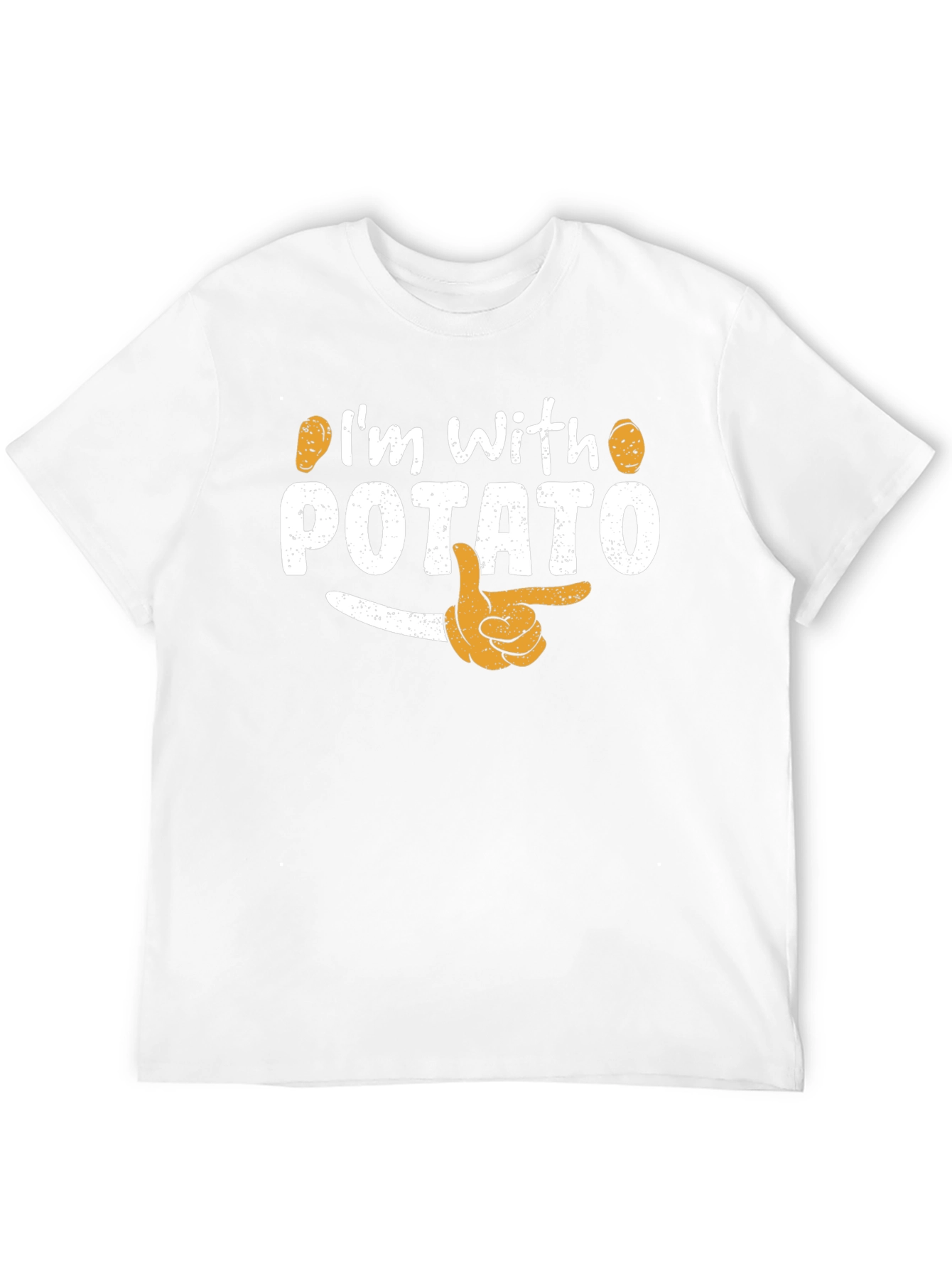 Black I'm with Potato Funny Graphic T-Shirt view 12