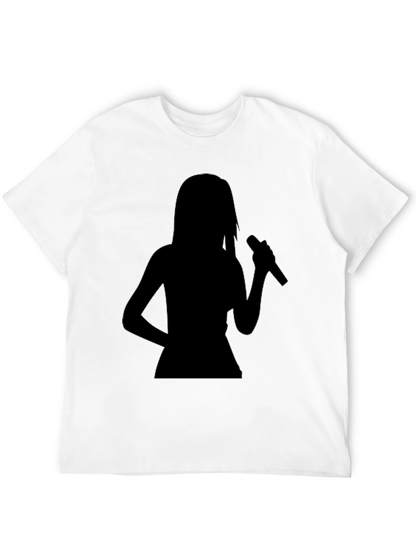 Black Silhouette Singer Graphic Tee - Black Cotton T-Shirt view 12