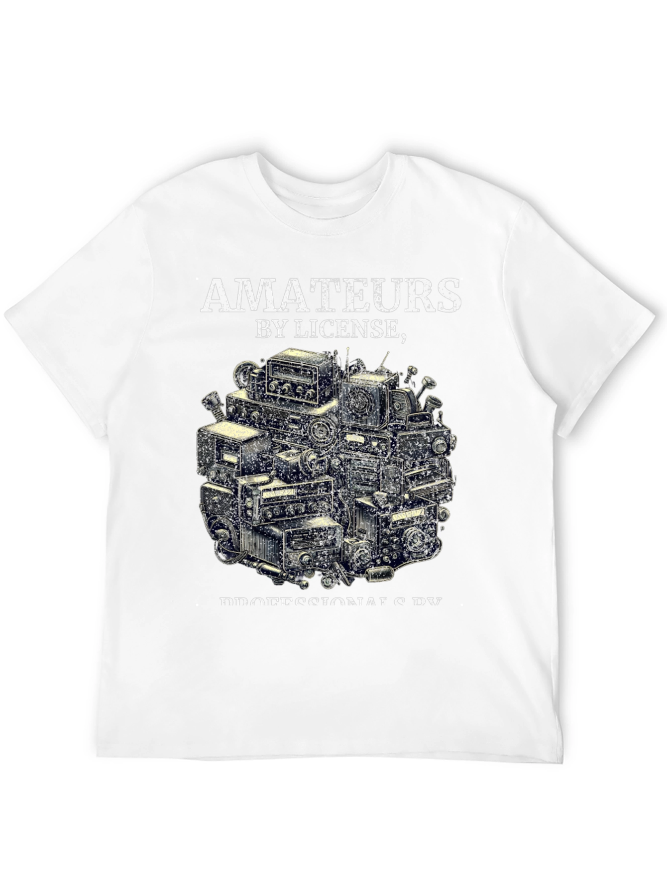 Black Amateurs by License T-Shirt - Ham Radio Operator Design view 12