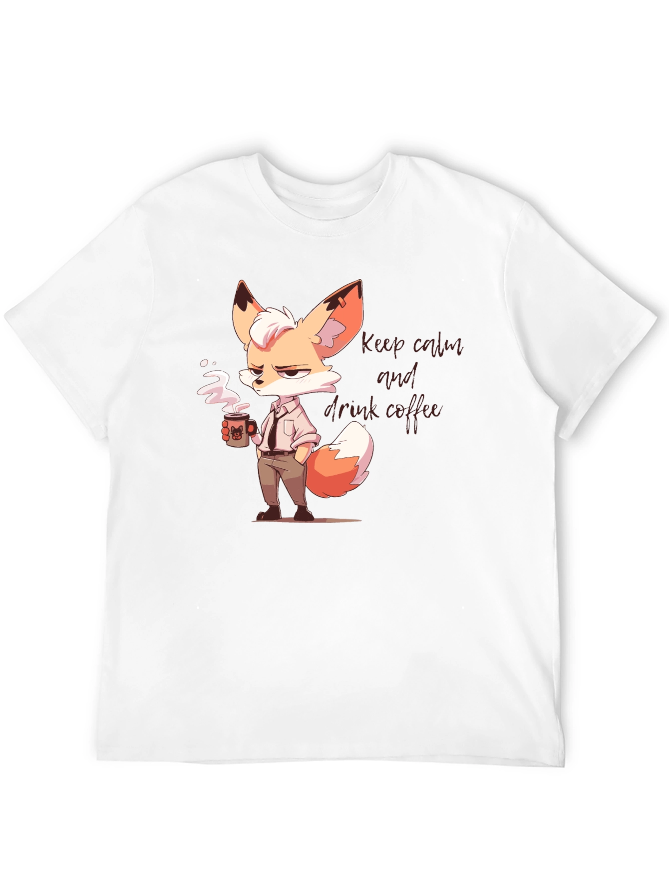 Black Cool Fox Coffee T-Shirt view 12