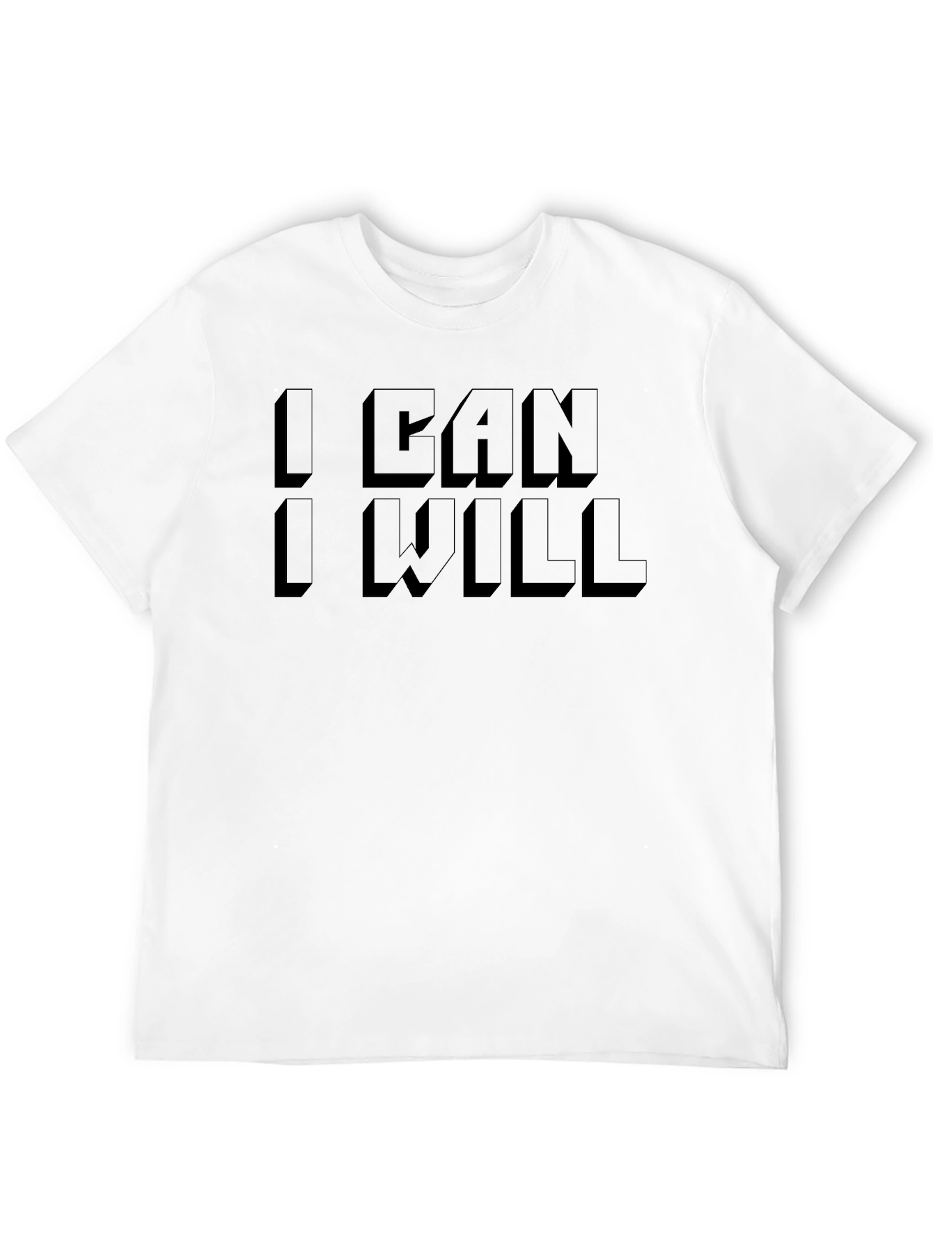 Black I Can I Will T-Shirt Motivation Gym Workout Graphic Tee view 12