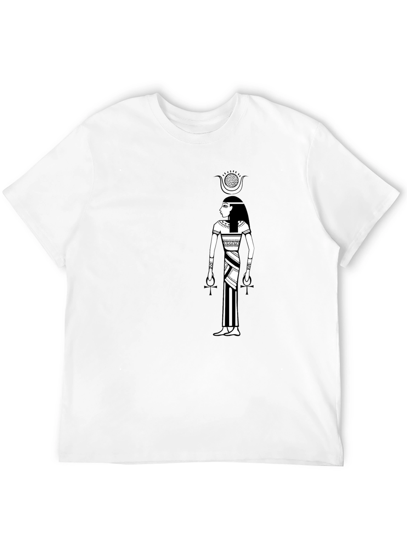 Black Egyptian Goddess Graphic Tee - Black Cotton T-Shirt view 12