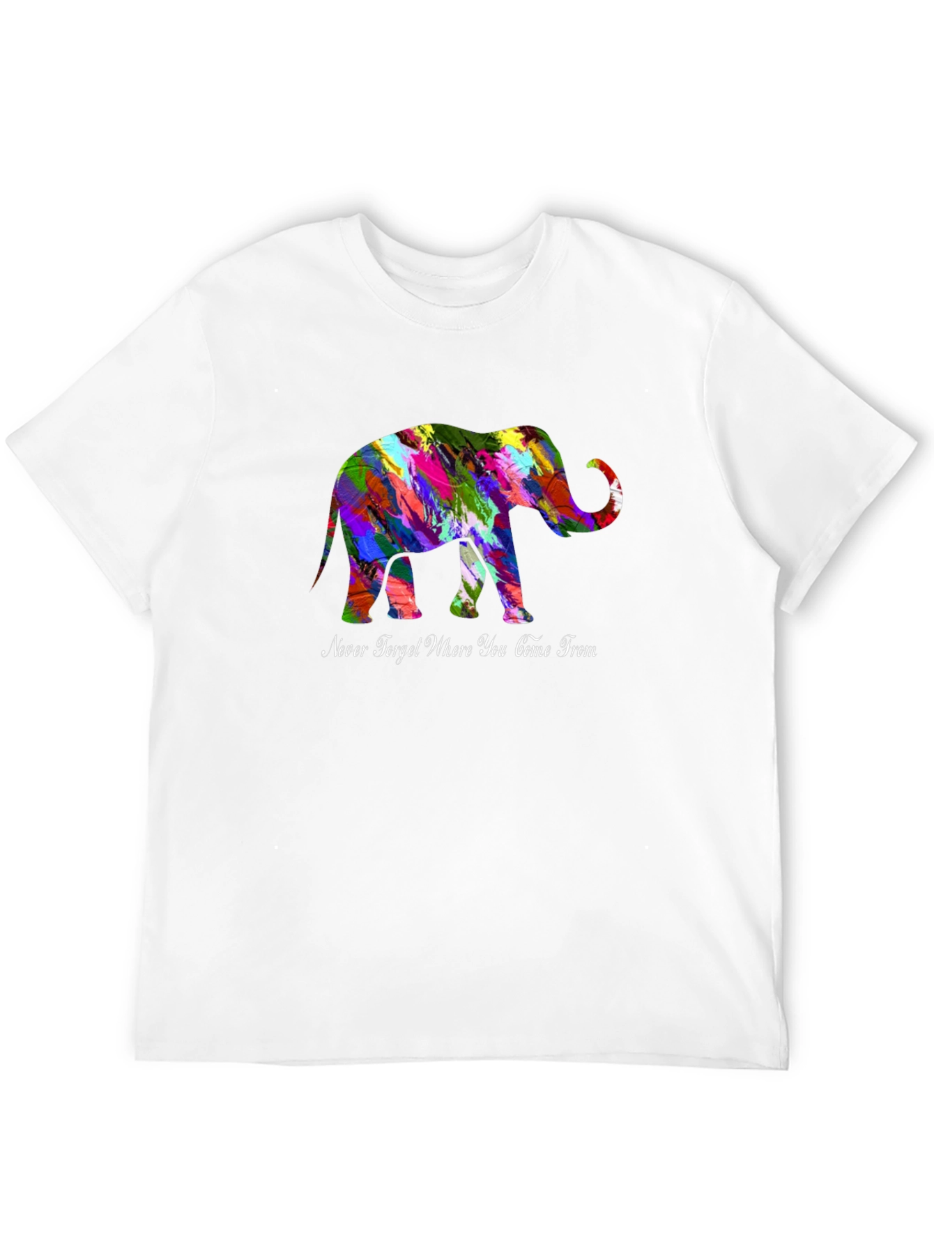Black Colorful Elephant T-Shirt - Never Forget view 12