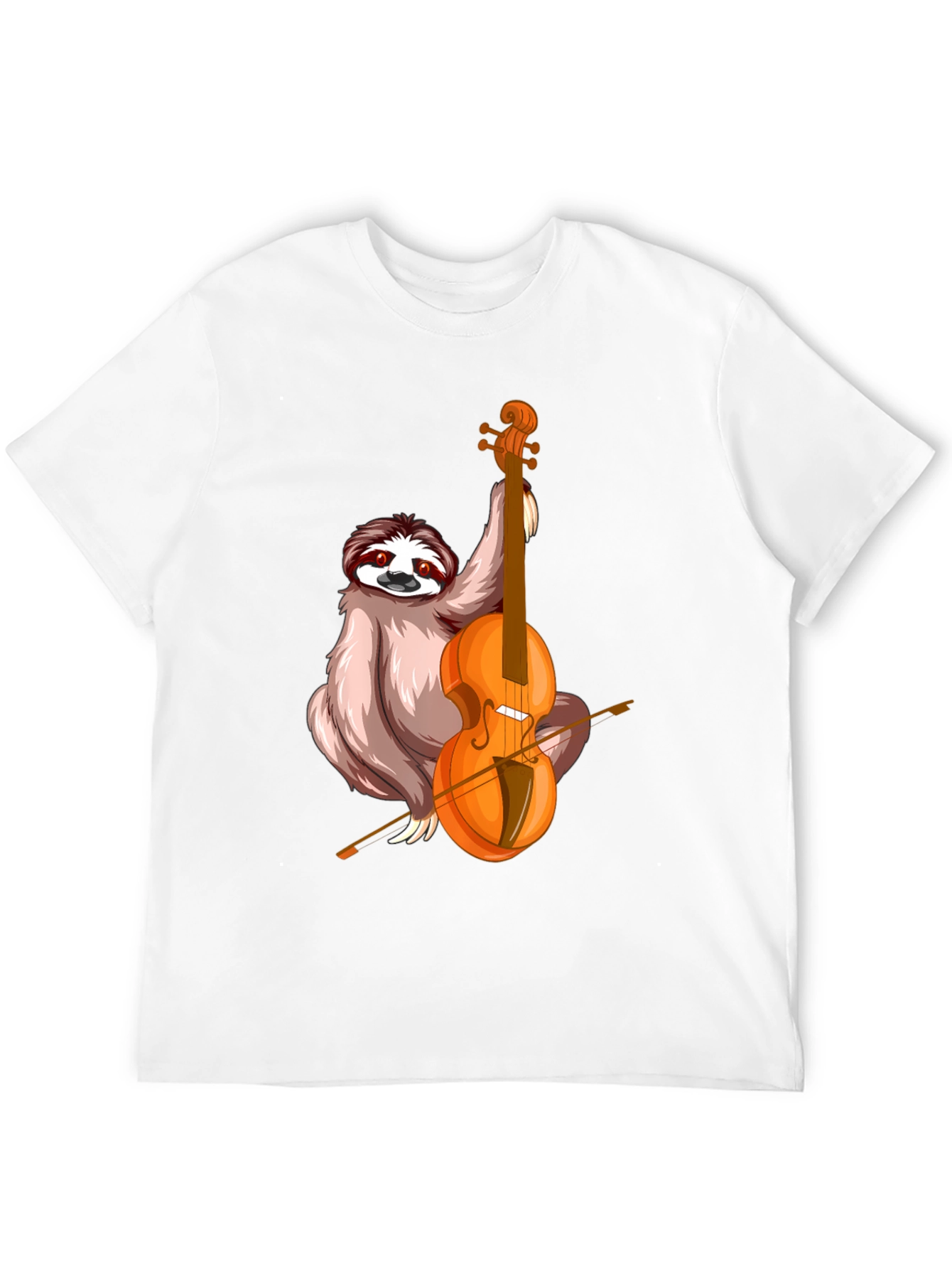 Black Sloth Playing Cello Graphic T-Shirt view 12