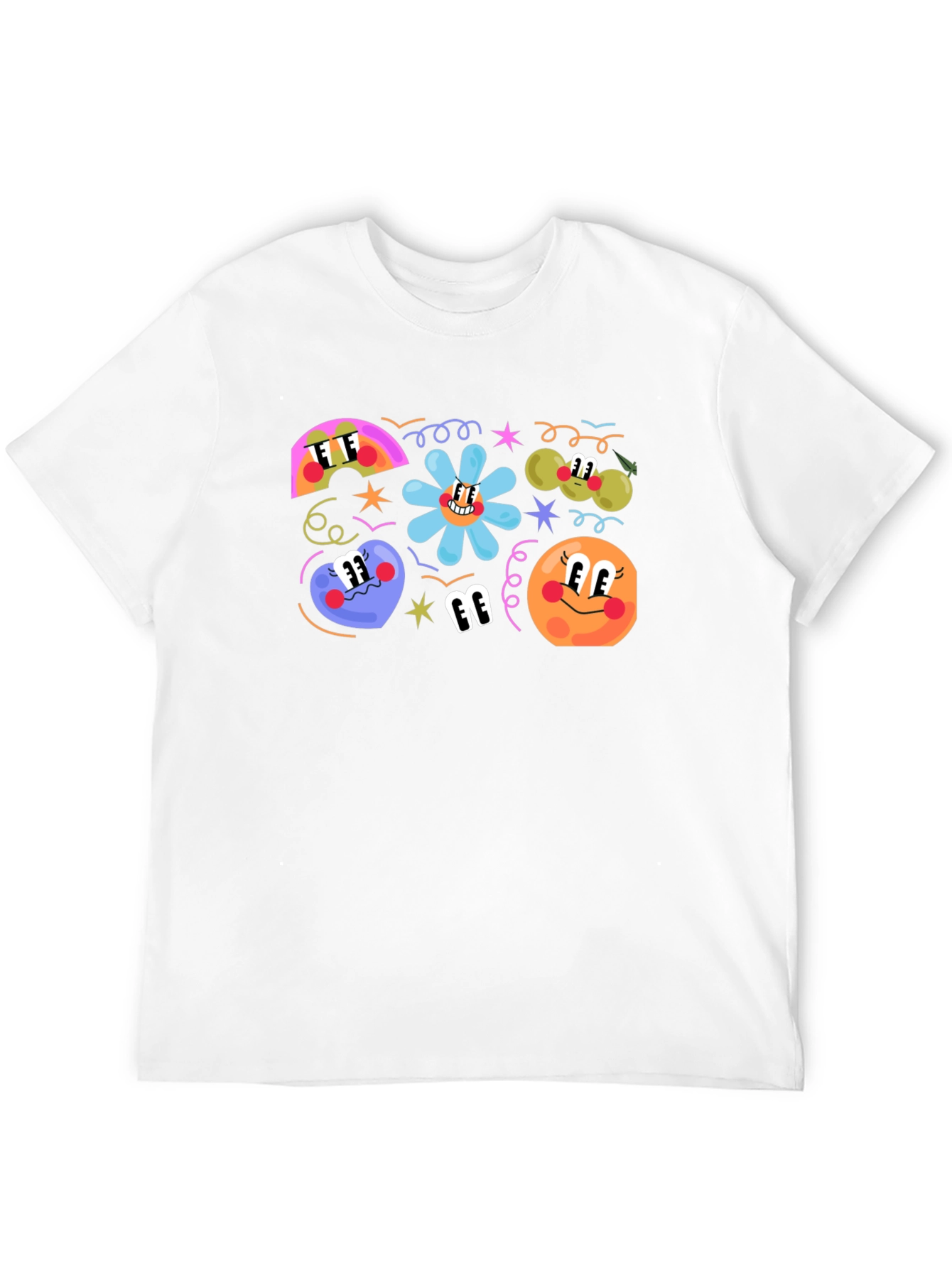 Black Retro Cartoon Print Black T-Shirt view 12