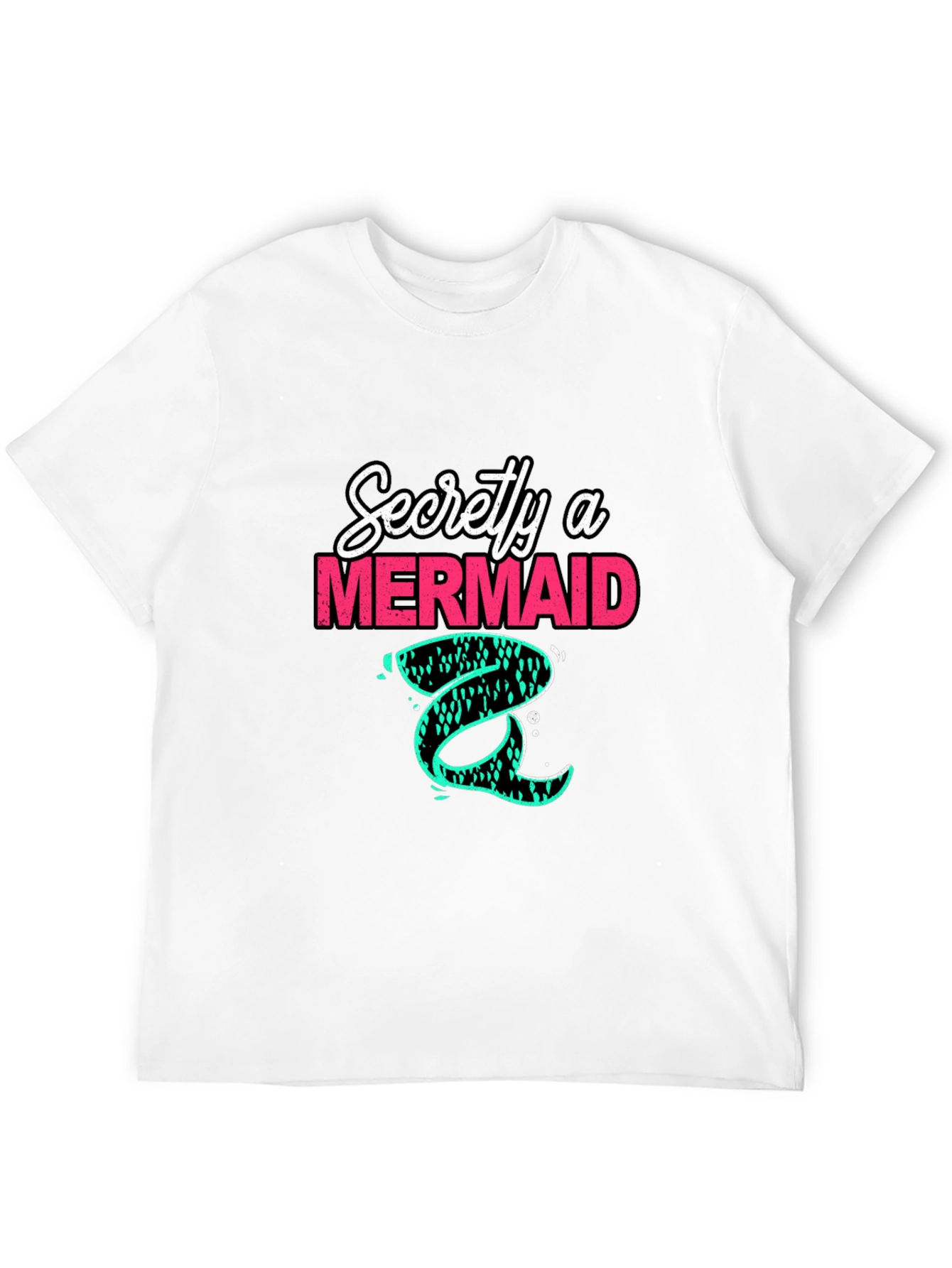 Black Secretly a Mermaid T-Shirt - Unique Graphic Tee view 12