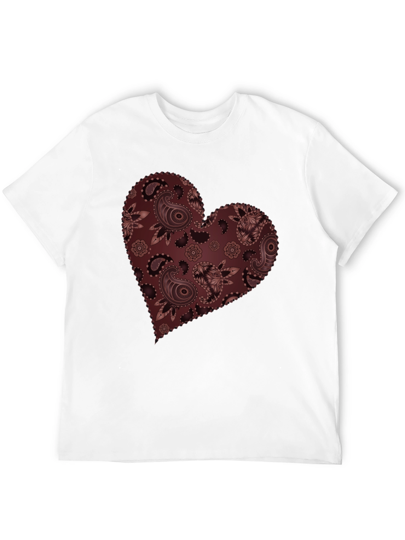 Black Paisley Heart Graphic Tee - Stylish Casual Wear view 12