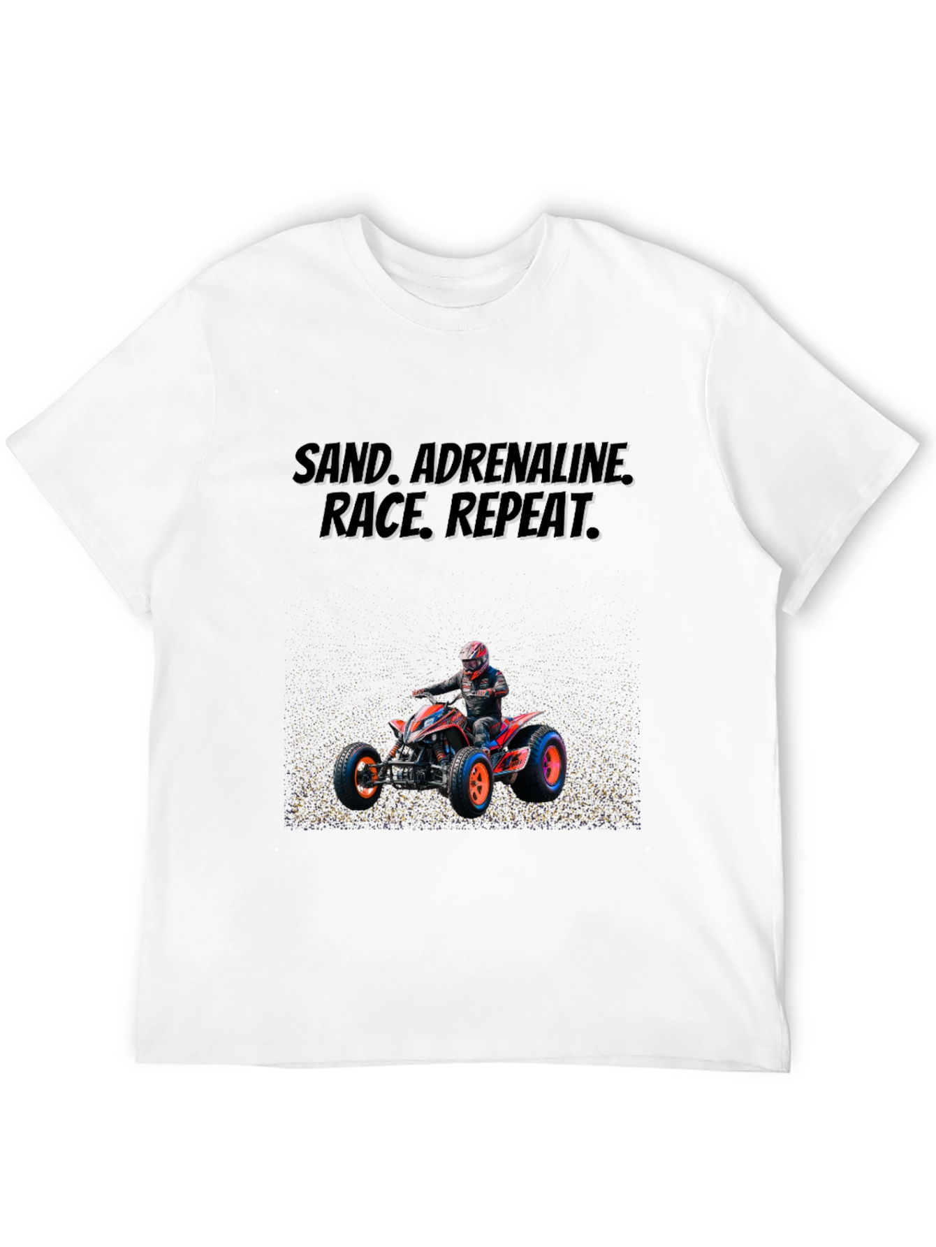 Black Sand Adrenaline ATV Rider Black Graphic Tee view 12