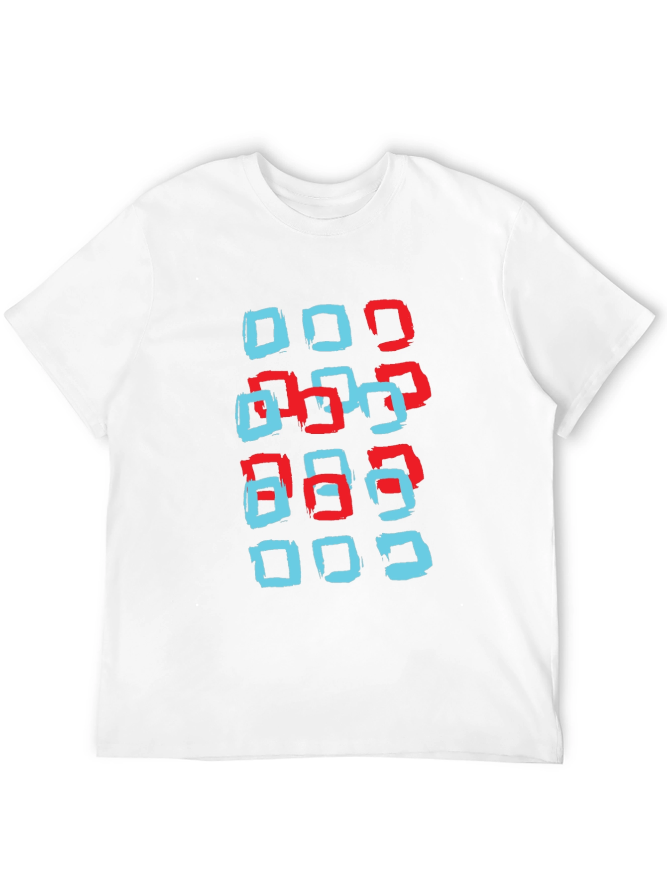 Black Modern Squares Graphic T-Shirt - Black view 12