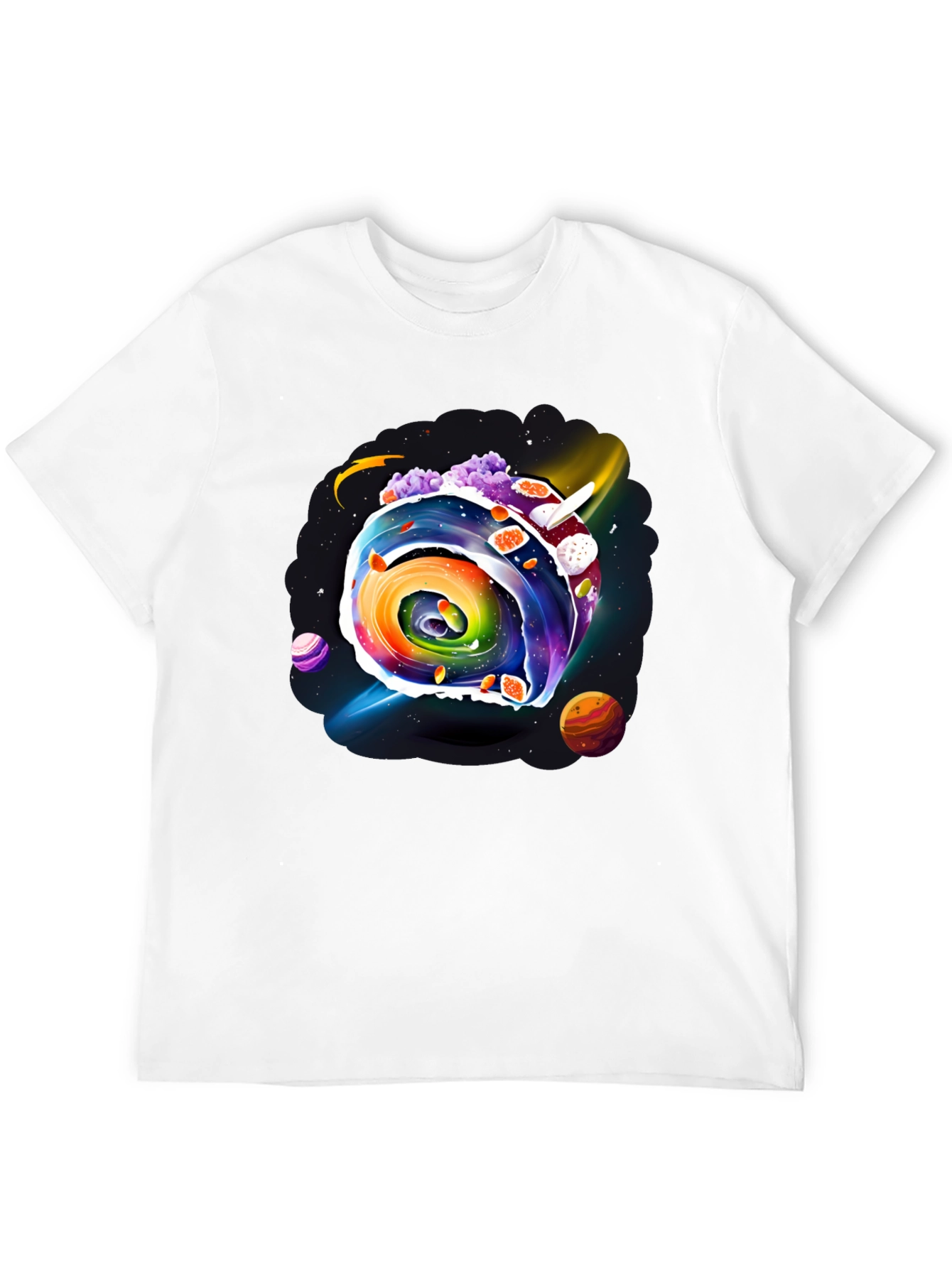 Black Colorful Galaxy Swirl Graphic Tee view 12